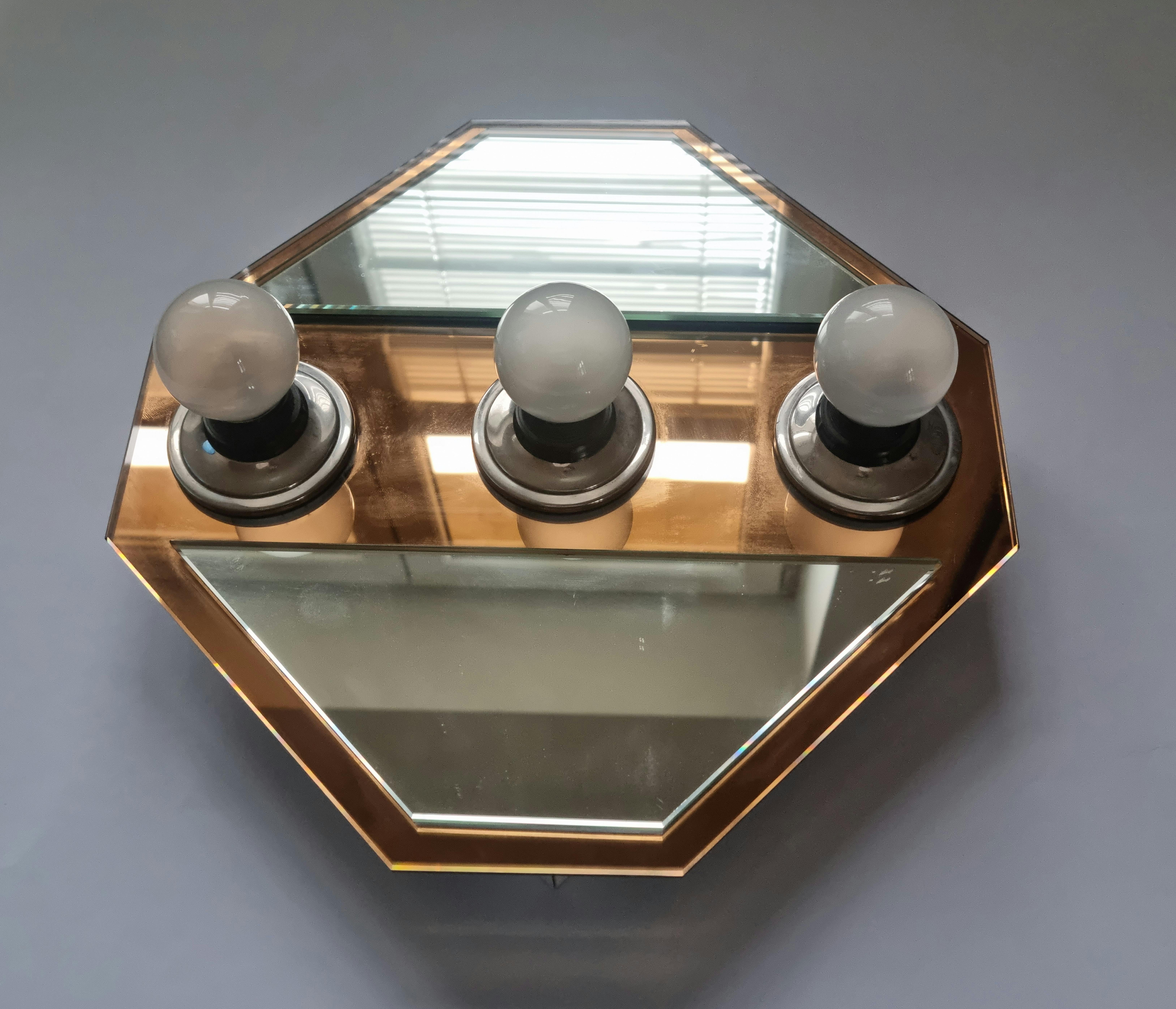 Mid-Century Mirror Wall Lamp Fischer Leuchten, Germany, 1980s In Good Condition For Sale In Praha, CZ