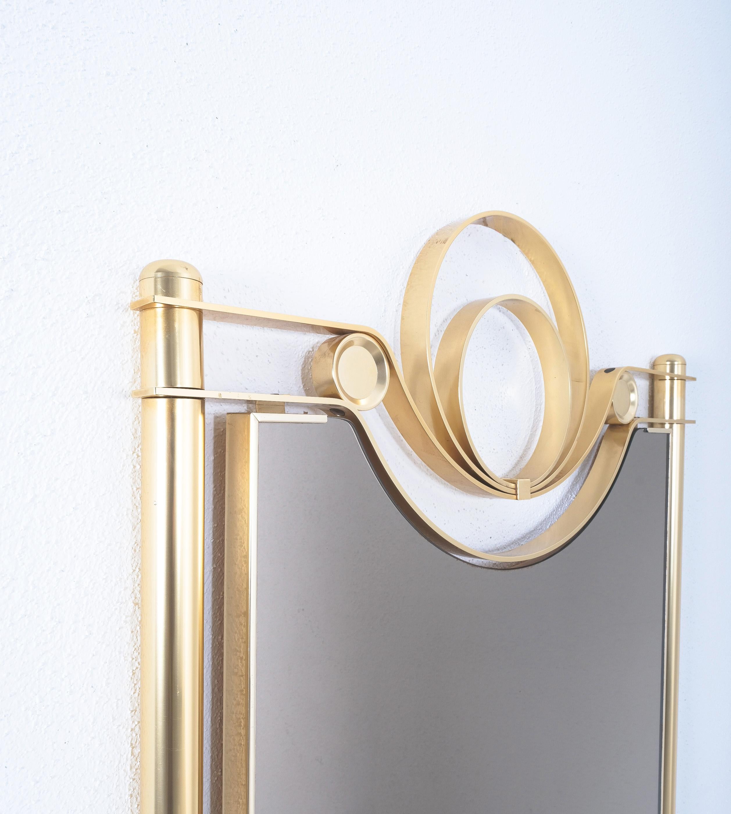 Mid-Century Modern Midcentury Mirror with Golden Twisted Frame, Italy, circa 1965 For Sale