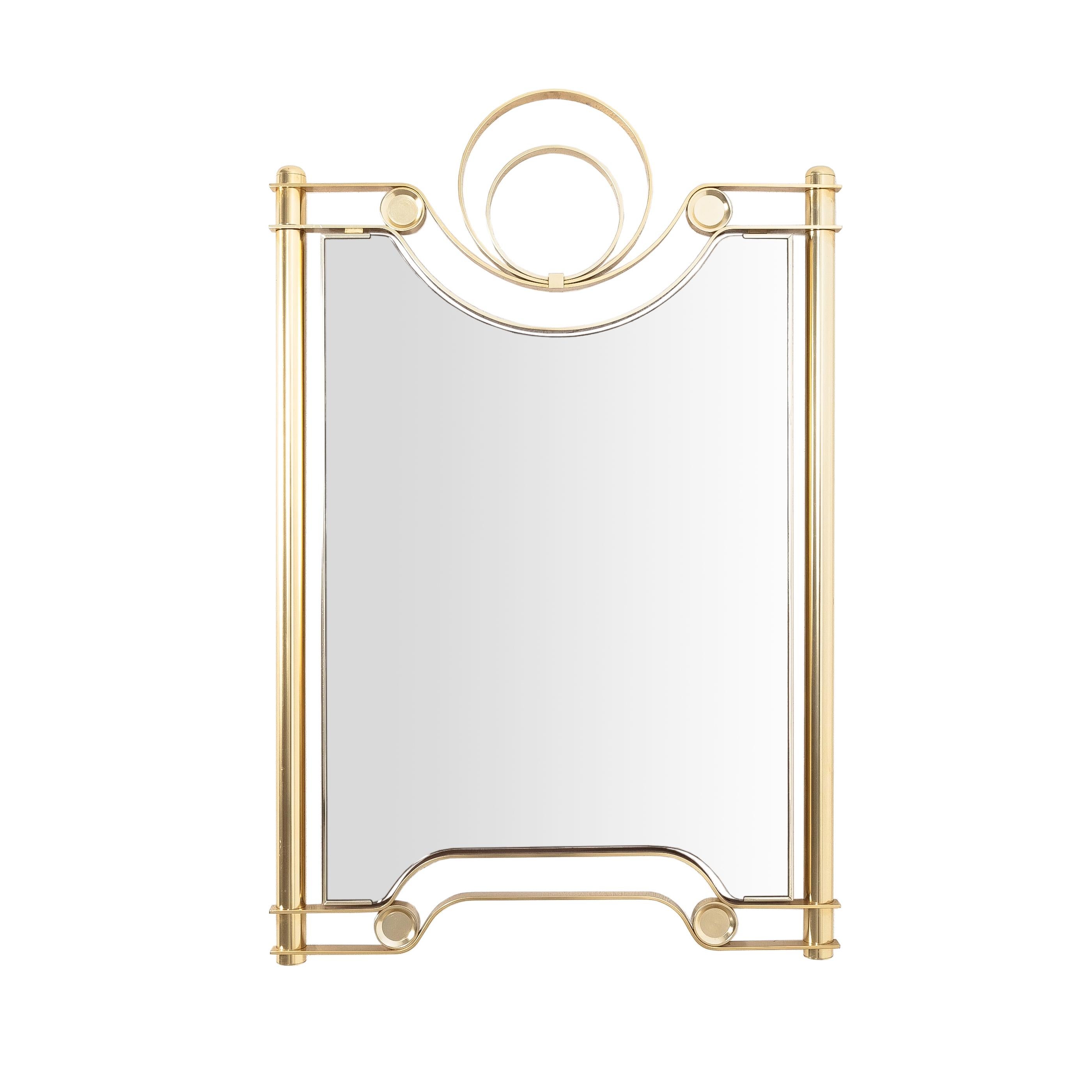 Milieu du XXe siècle Miroir du milieu du siècle avec cadre torsadé doré, Italie, vers 1965 en vente