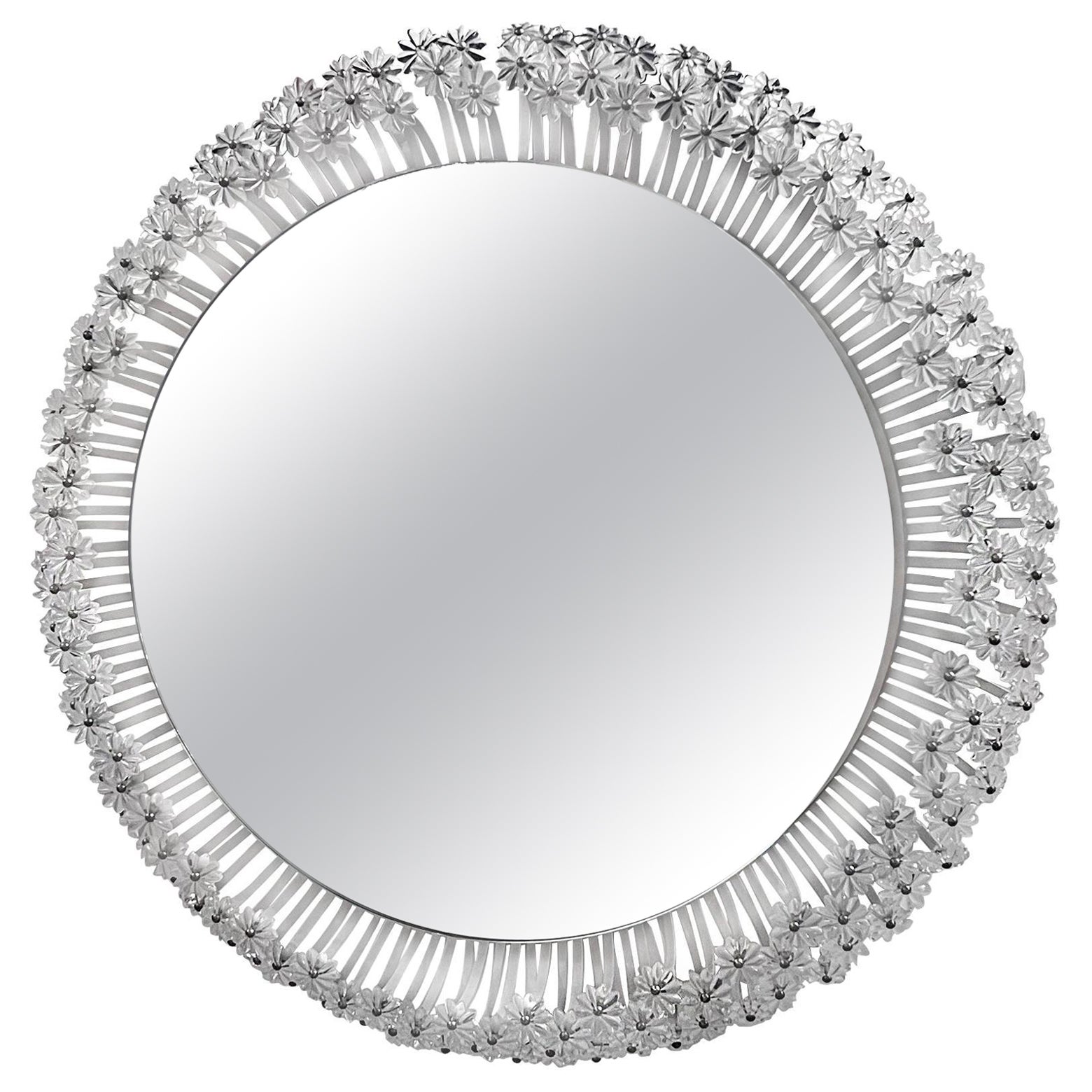 Midcentury Mirror with Lights For Sale