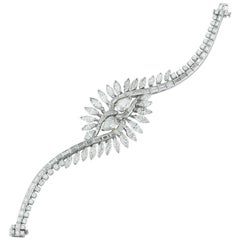 Midcentury-Armband mit Diamanten im Mischschliff