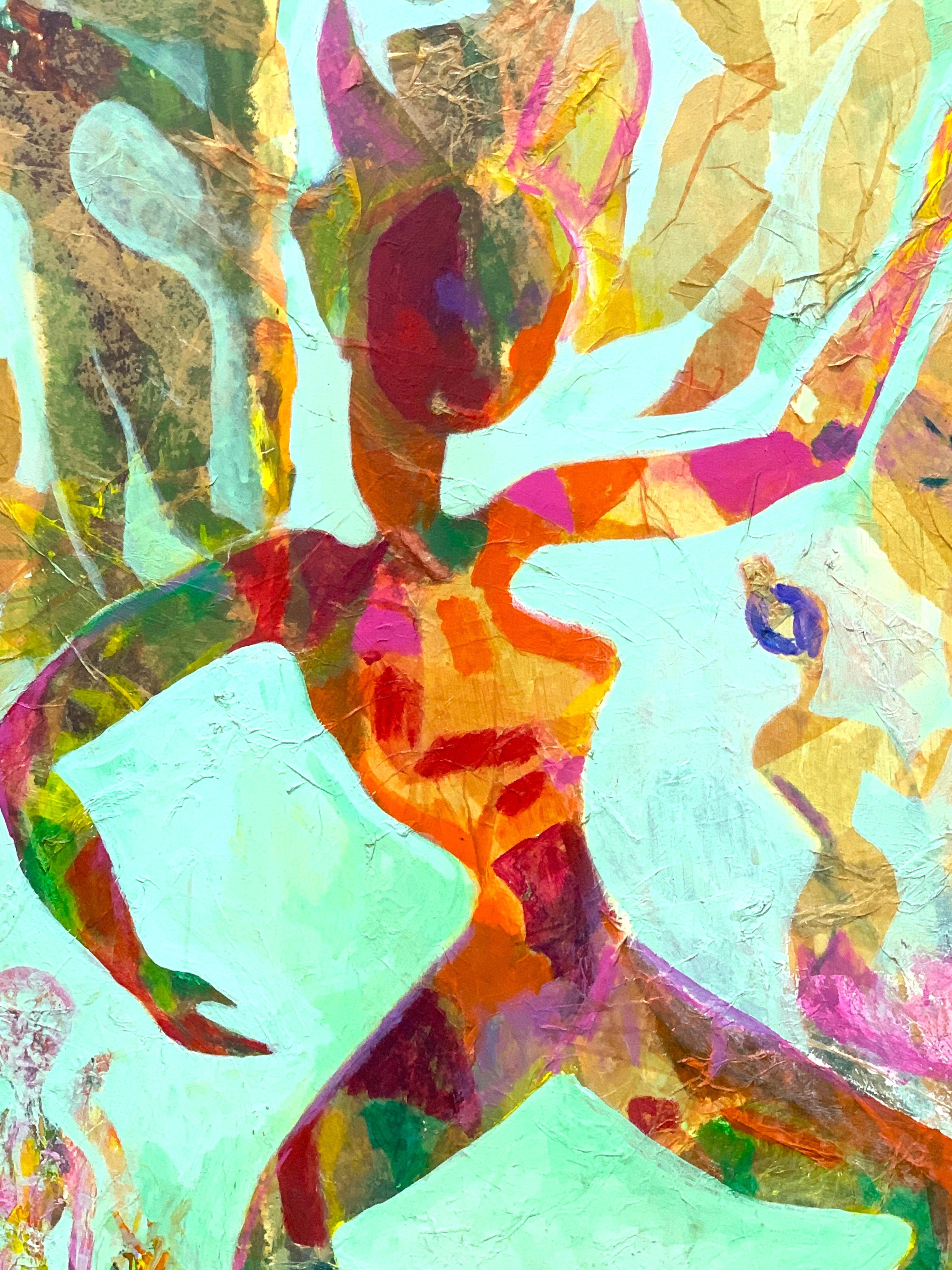 Mixed-Media „Fire Dancer“ aus der Mitte des Jahrhunderts, Udell 1974 (Moderne der Mitte des Jahrhunderts) im Angebot