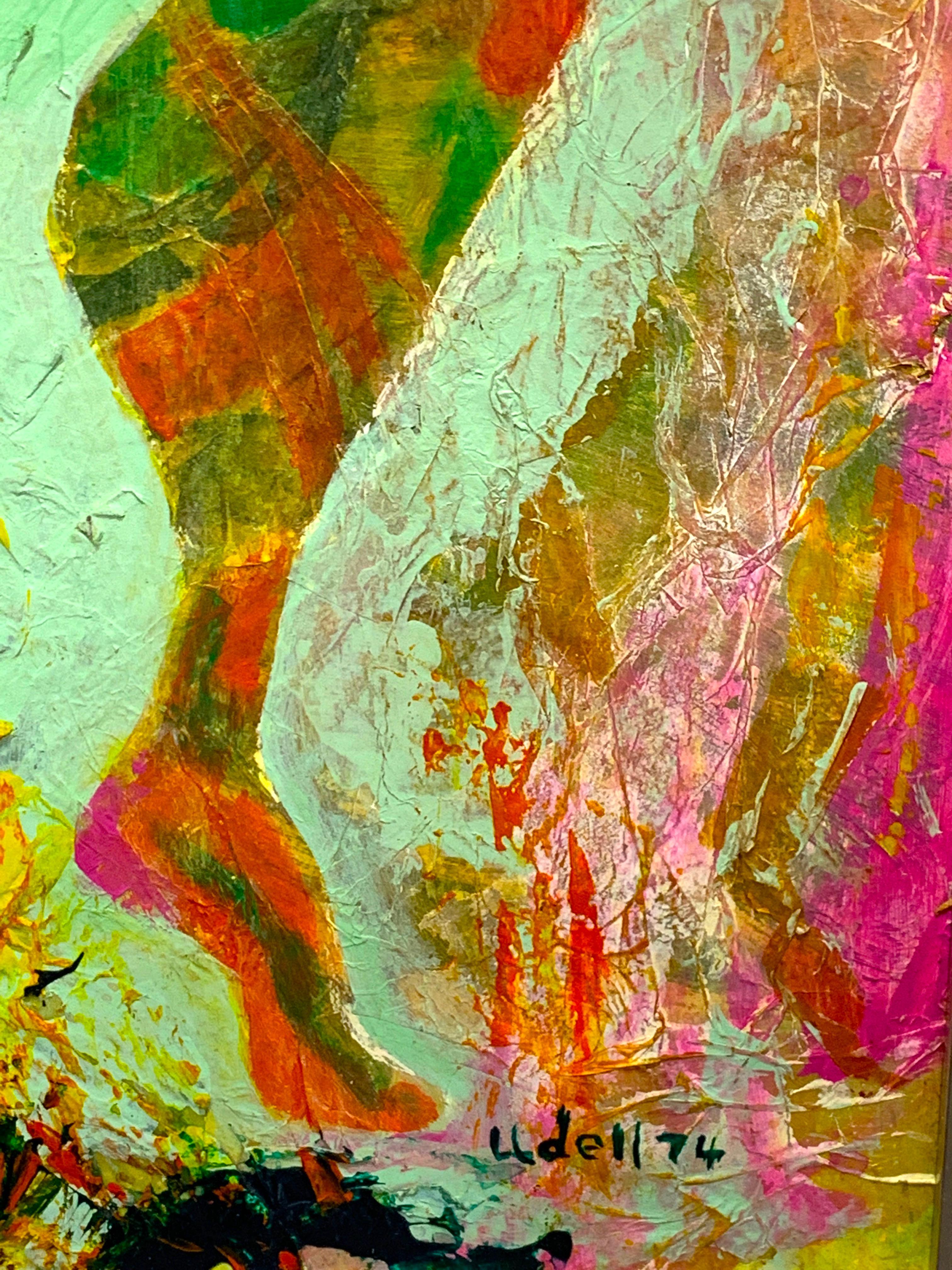 Mixed-Media „Fire Dancer“ aus der Mitte des Jahrhunderts, Udell 1974 (20. Jahrhundert) im Angebot