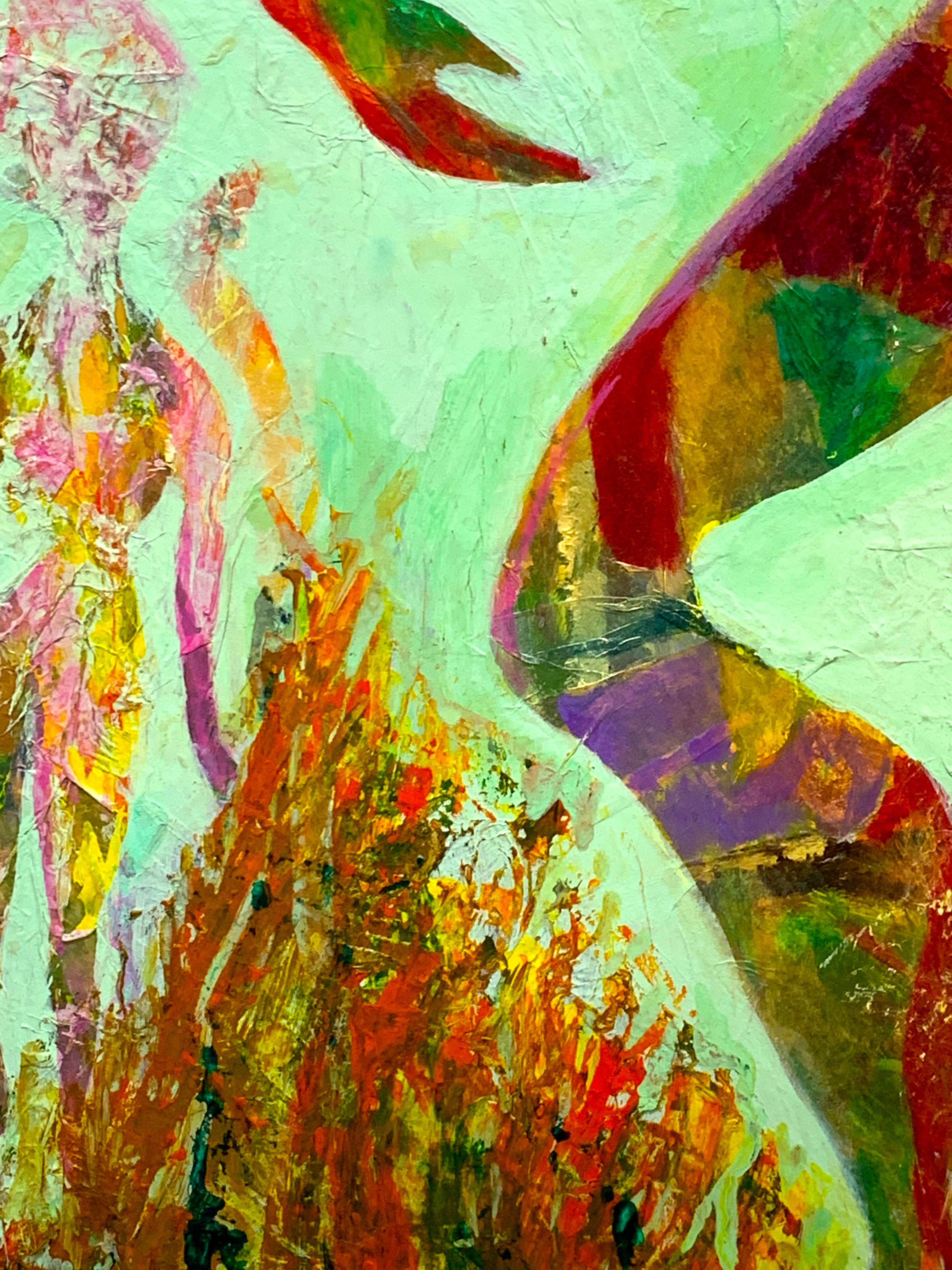 Mixed-Media „Fire Dancer“ aus der Mitte des Jahrhunderts, Udell 1974 im Angebot 1