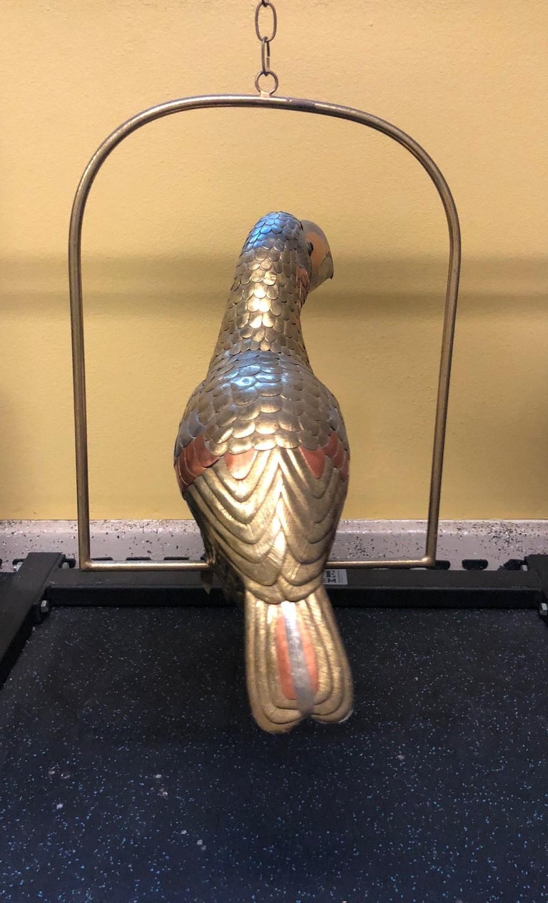20th Century Midcentury Mixed Metals Toucan Bird Sculpture Signed by Sergio Bustamante For Sale