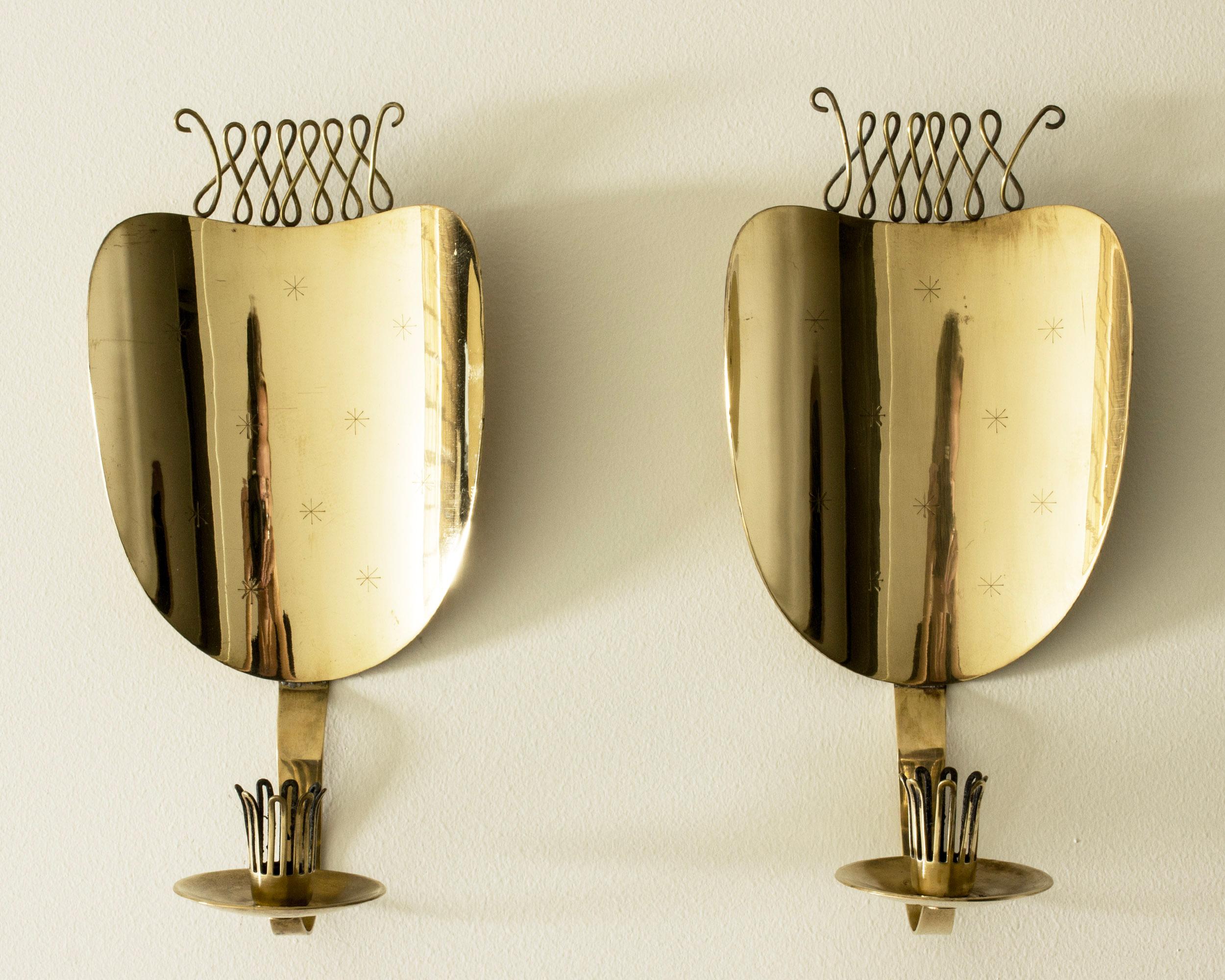 Appliques à bougie à la mode du milieu du siècle, Veikko Huotari, Finlande, années 1950 Bon état - En vente à Stockholm, SE
