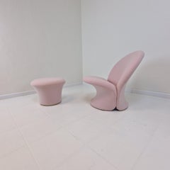 Midcentury Model F572 Lounge Chair with Pouf by Pierre Paulin for Artifort, 1967