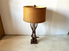 Midcentury Modern 1960s Vintage Walnut Sculptural Table Lamp, Organic Modern