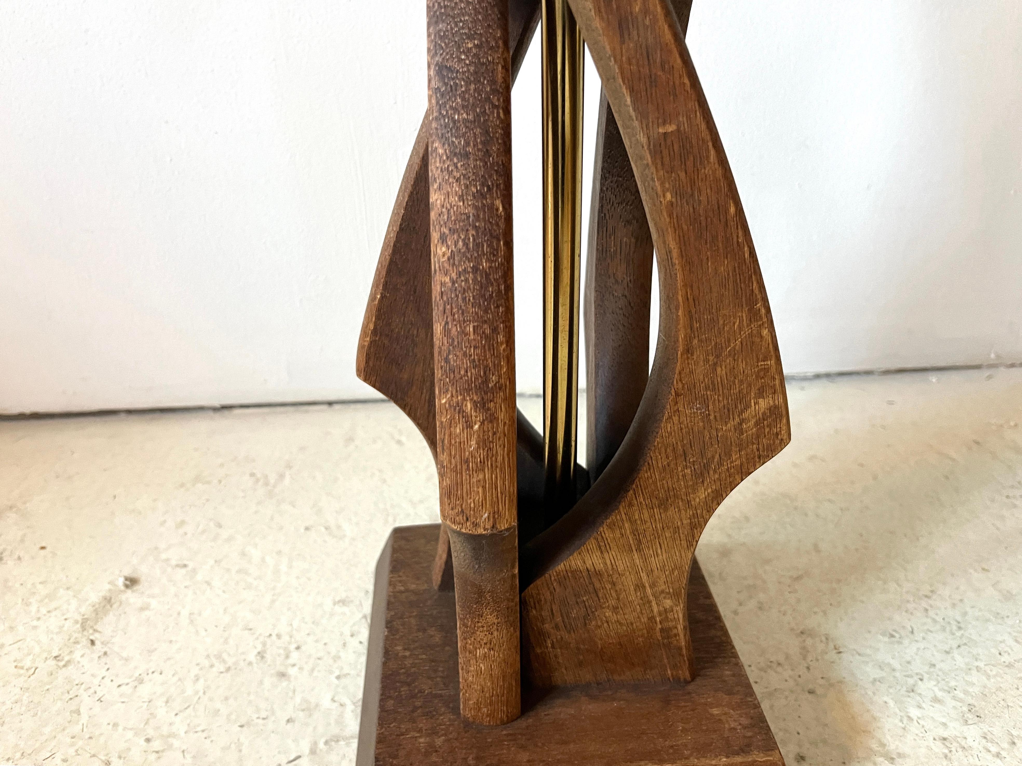 Lámparas de sobremesa escultóricas de nogal vintage de los años 60, modernas de mediados de siglo, modernas orgánicas Metal en venta