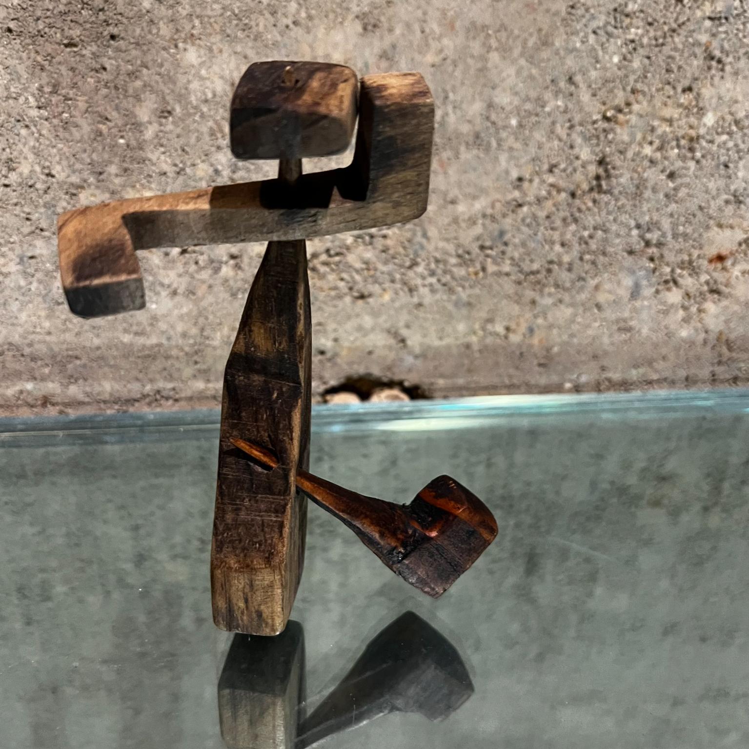 Midcentury Modern Abstrakte Figur geschnitzt Holz Tisch Skulptur im Angebot 2