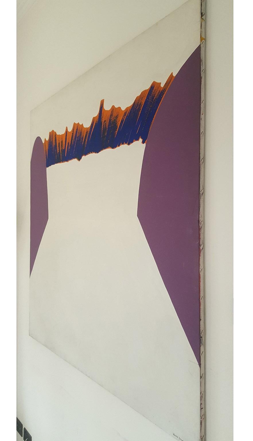 Italian Midcentury Modern Abstract Painting by Claudio Granaroli, Signed and Dated, 1972 For Sale