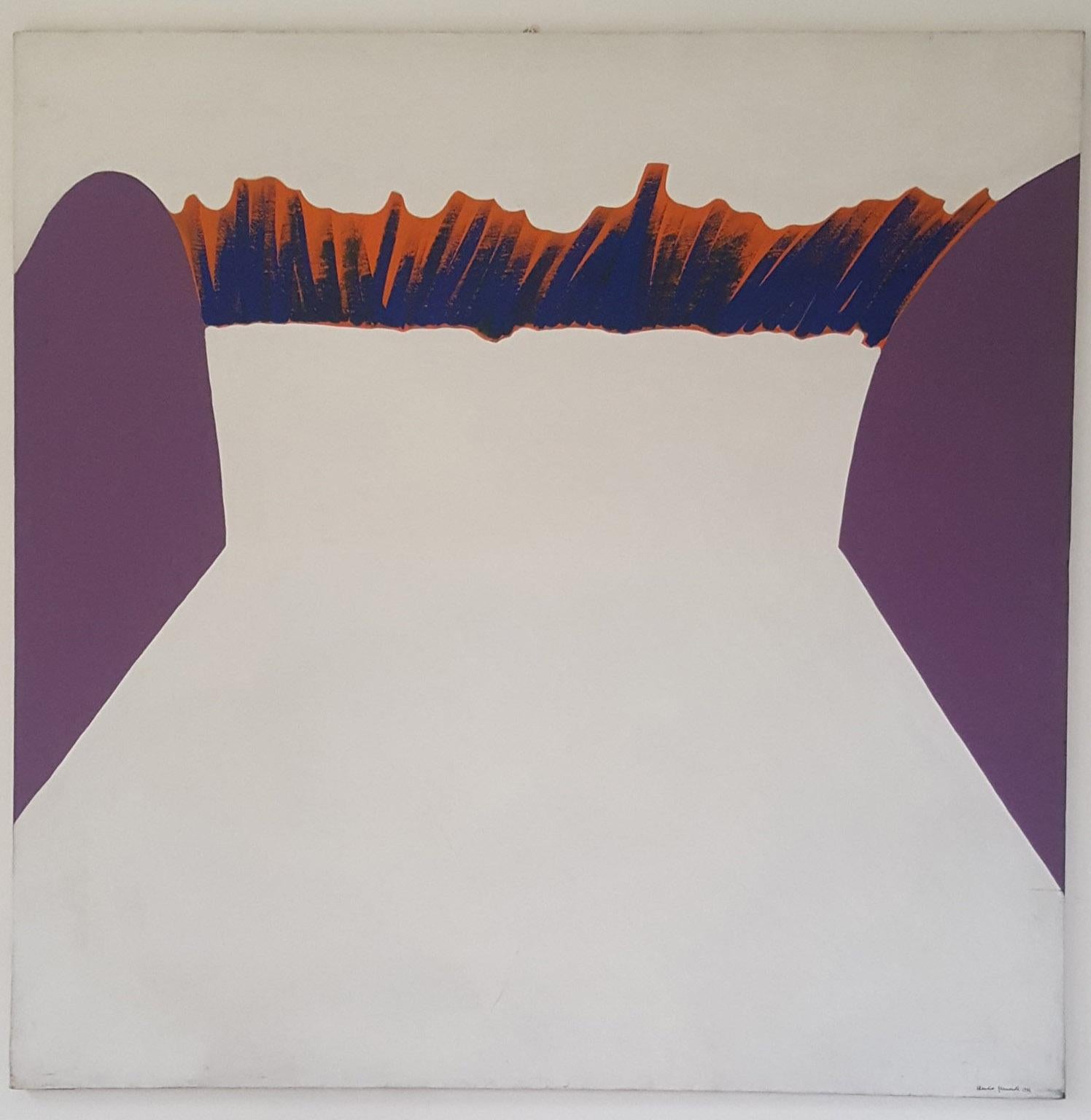 Midcentury Modern Abstract Painting by Claudio Granaroli, Signed and Dated, 1972 For Sale 2