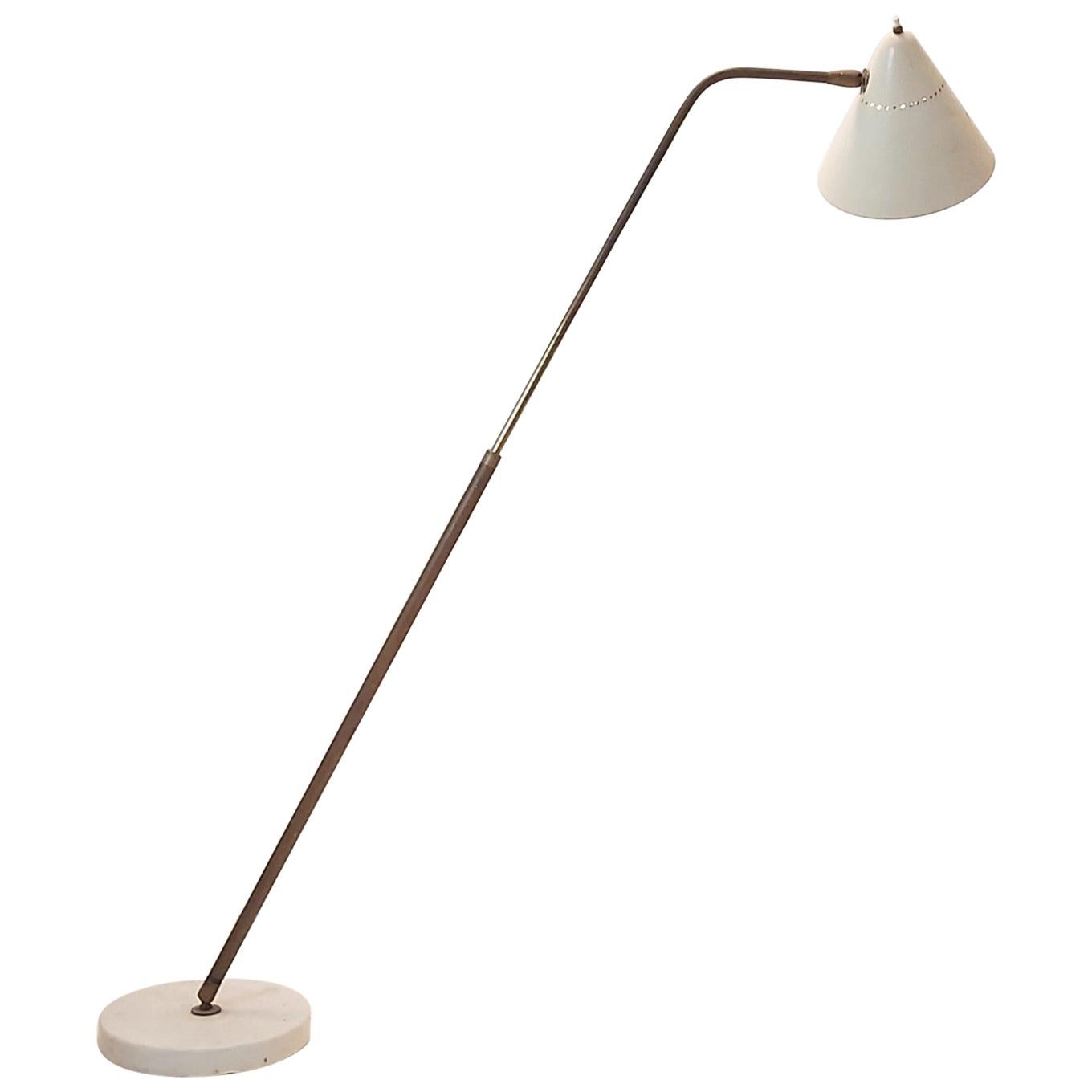 Mid-Century Modern Adjustable Floor Lamp by F. Ostuni for Oluce Rare Italy 1950s