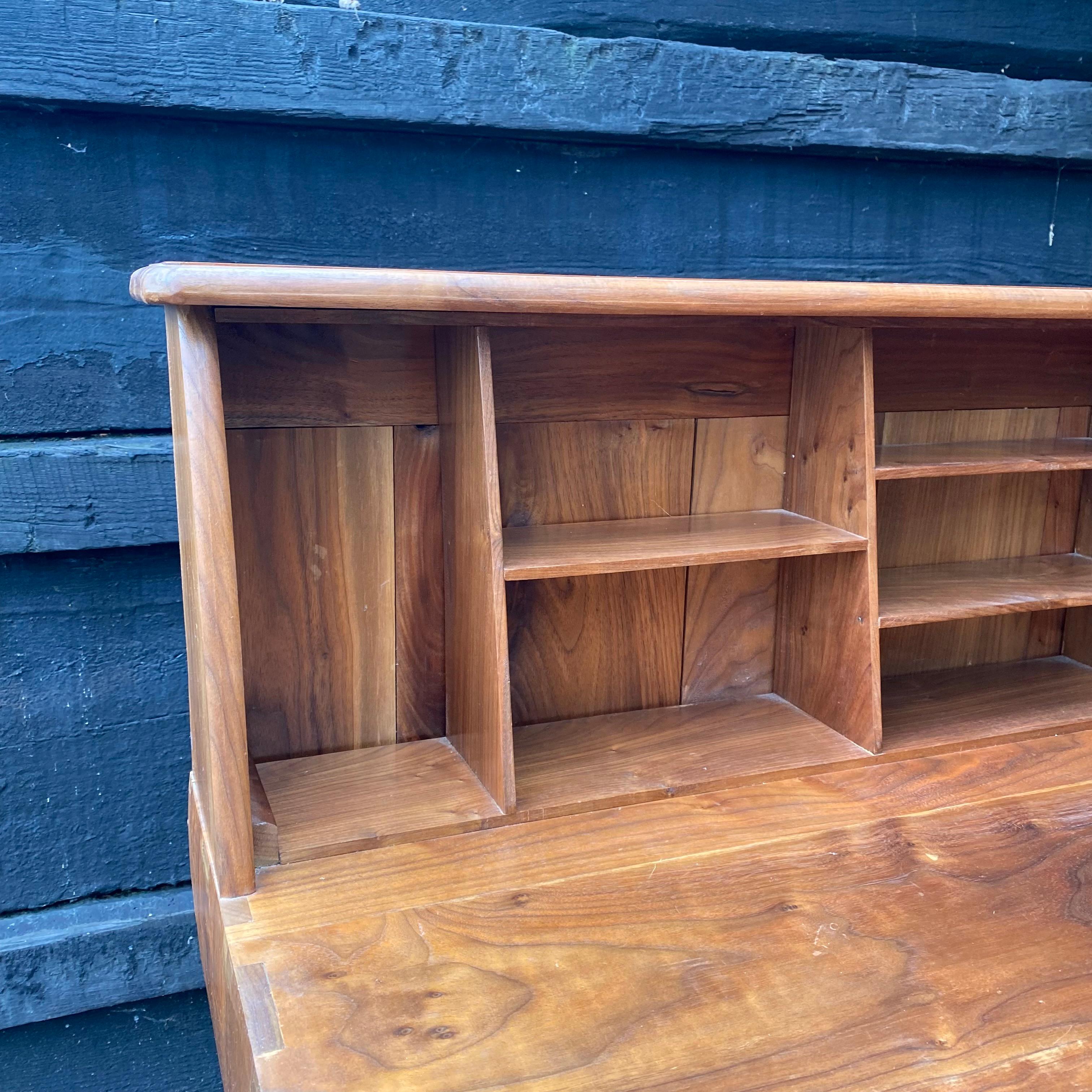 Mid-Century Modern American Studio Craft Sculpted Solid Walnut Office Desk 7