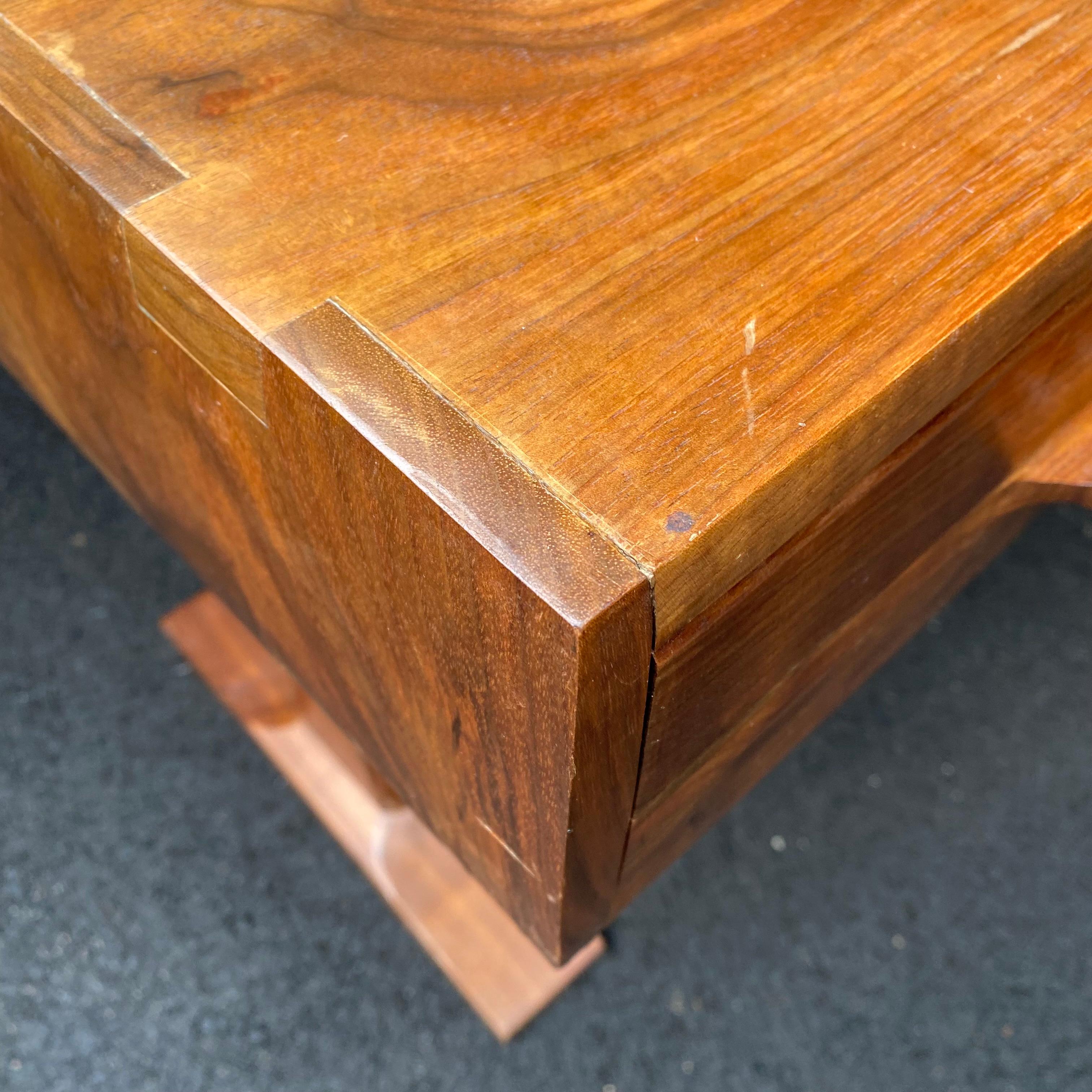 Mid-Century Modern American Studio Craft Sculpted Solid Walnut Office Desk 8