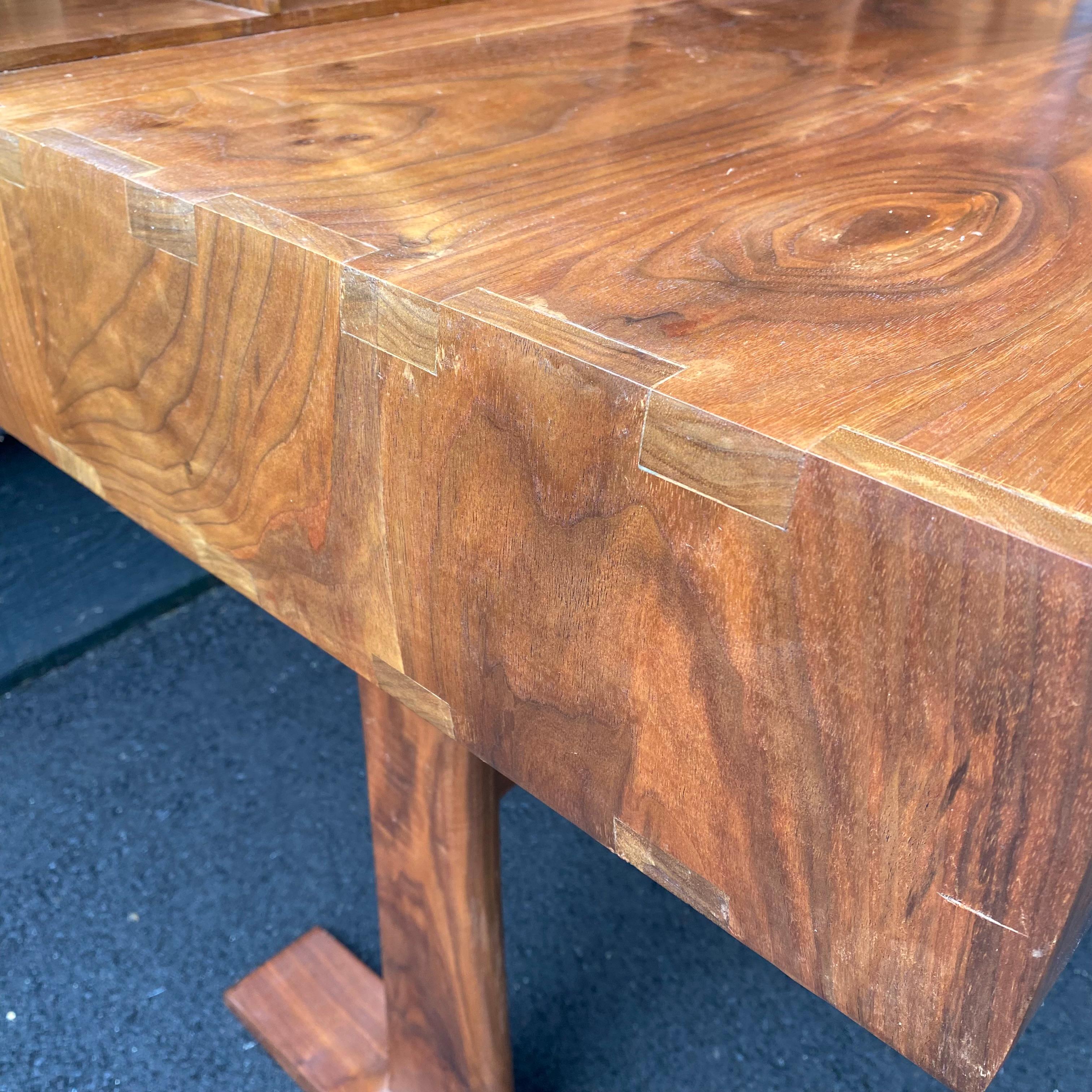 Mid-Century Modern American Studio Craft Sculpted Solid Walnut Office Desk 9