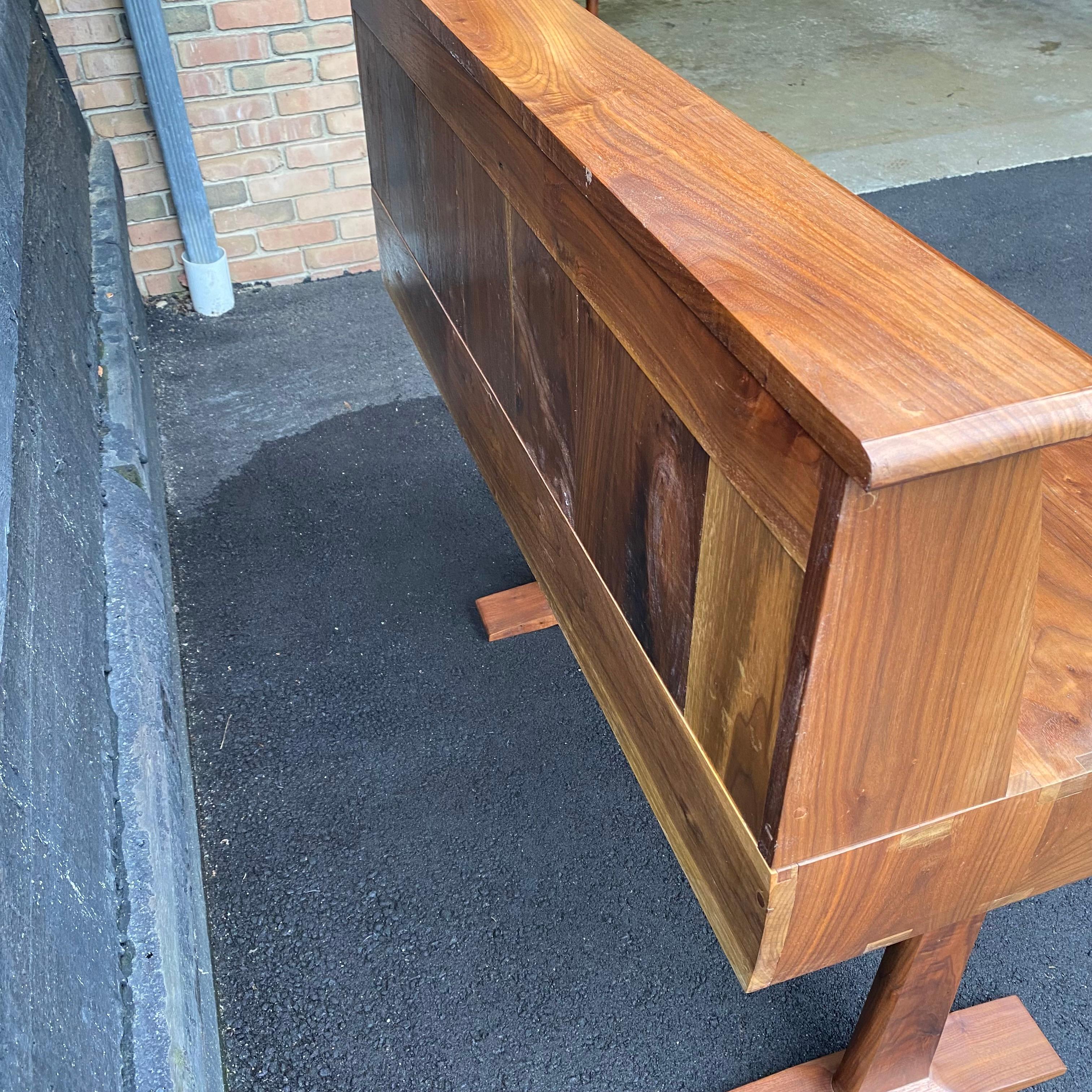 Mid-Century Modern American Studio Craft Sculpted Solid Walnut Office Desk 12
