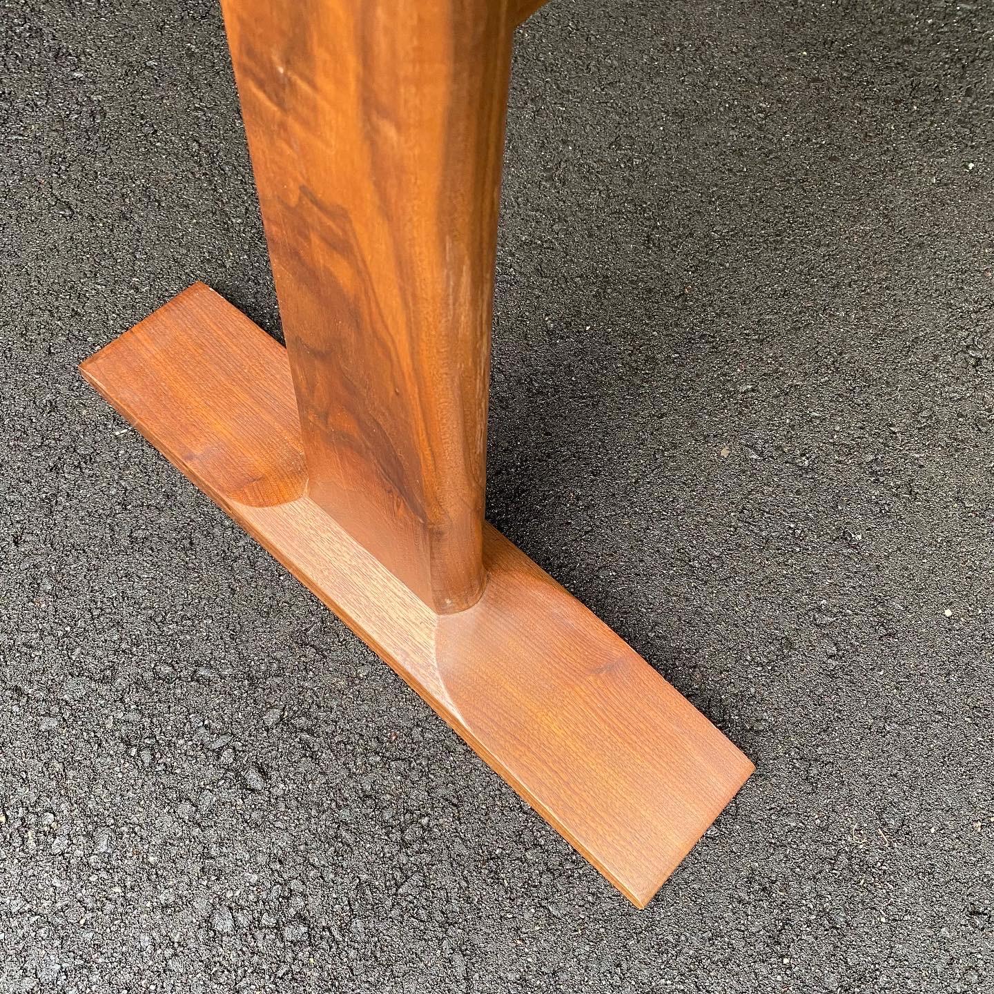 Mid-Century Modern American Studio Craft Sculpted Solid Walnut Office Desk 1