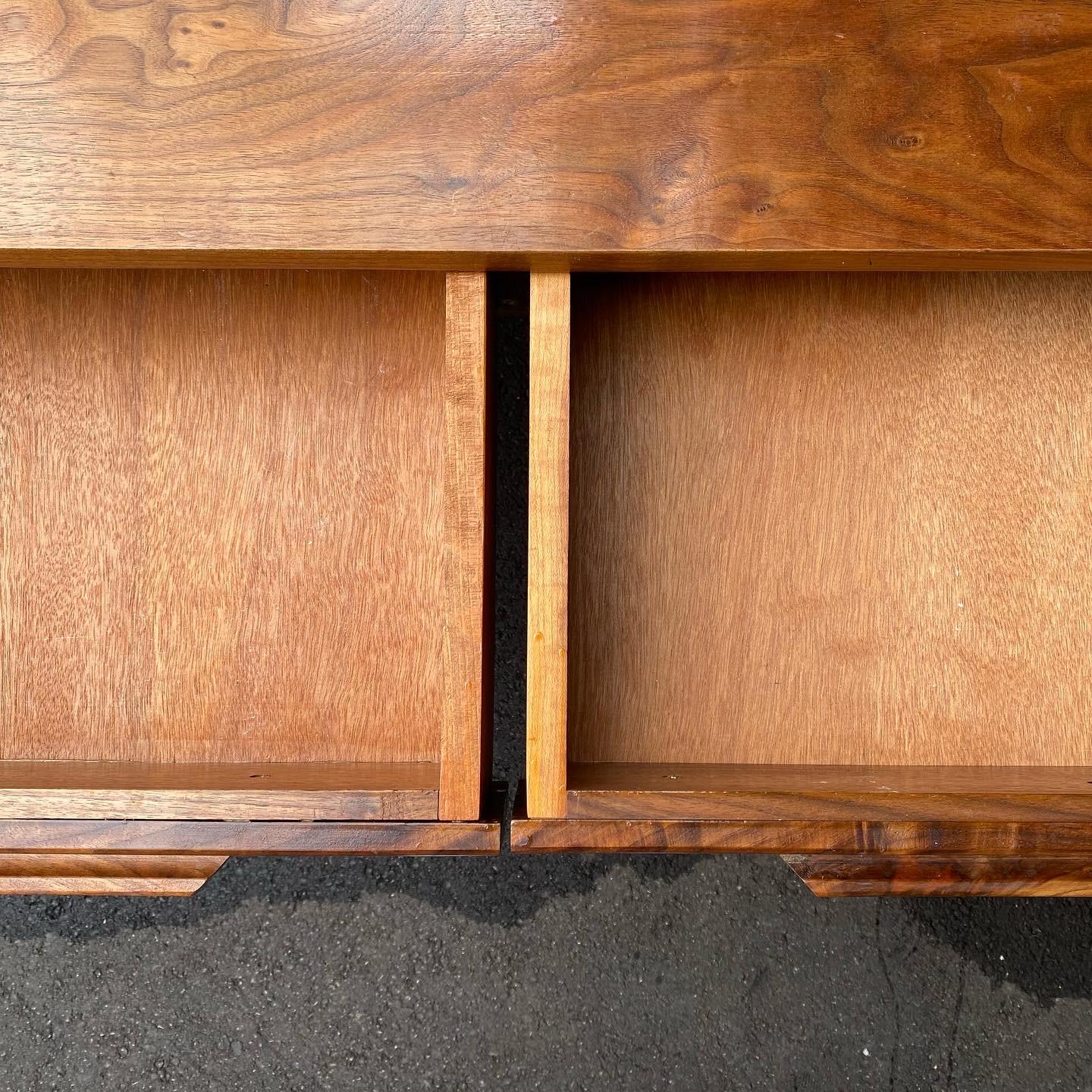 Mid-Century Modern American Studio Craft Sculpted Solid Walnut Office Desk 5