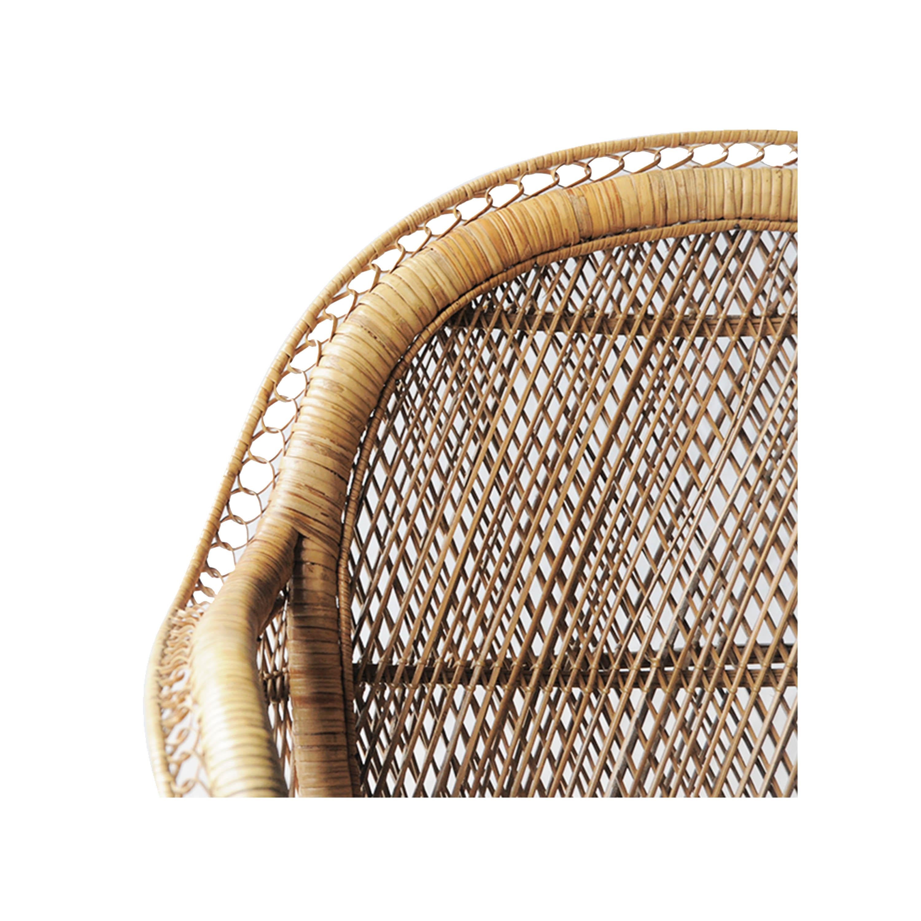 Mid-Century Modern Armchair French of Natural Wicker Fiber by Hand, 1970 In Good Condition In Madrid, ES