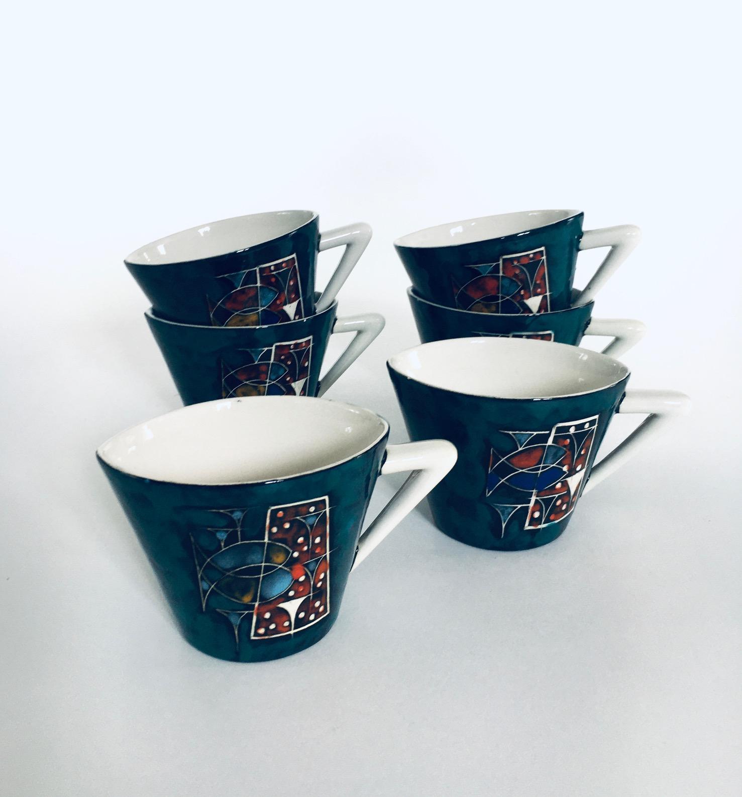 Midcentury Modern Art Ceramic Tea or Coffee Service Set by CEMAS, Italy 1950's For Sale 8