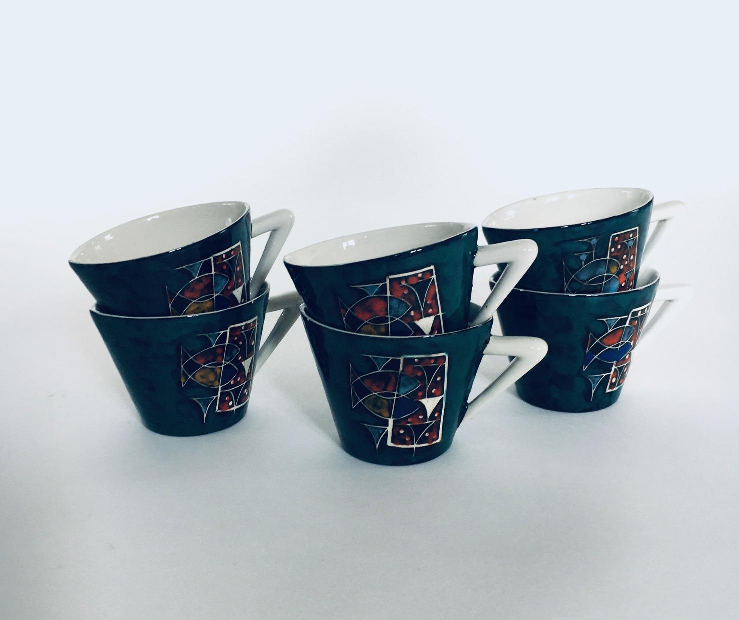Midcentury Modern Art Ceramic Tea or Coffee Service Set by CEMAS, Italy 1950's For Sale 10