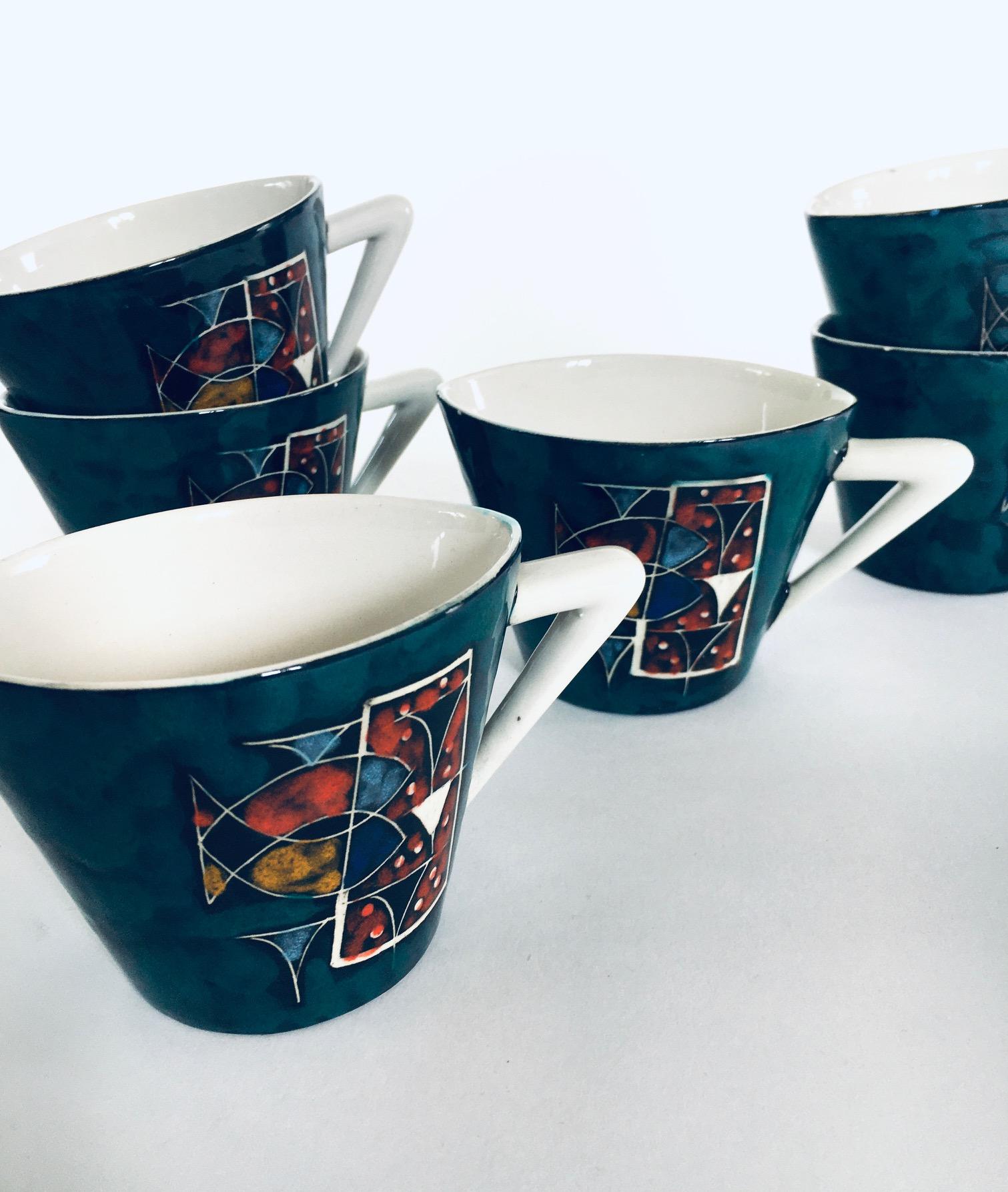 Midcentury Modern Art Ceramic Tea or Coffee Service Set by CEMAS, Italy 1950's For Sale 11