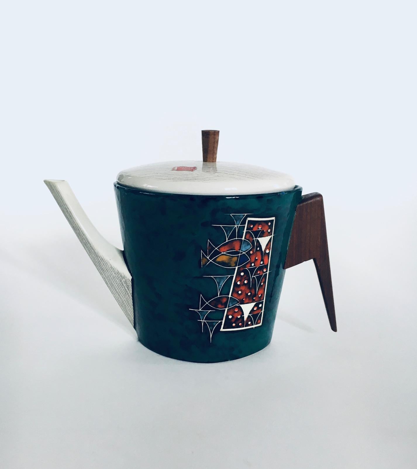 Midcentury Modern Art Ceramic Tea or Coffee Service Set by CEMAS, Italy 1950's In Good Condition For Sale In Oud-Turnhout, VAN