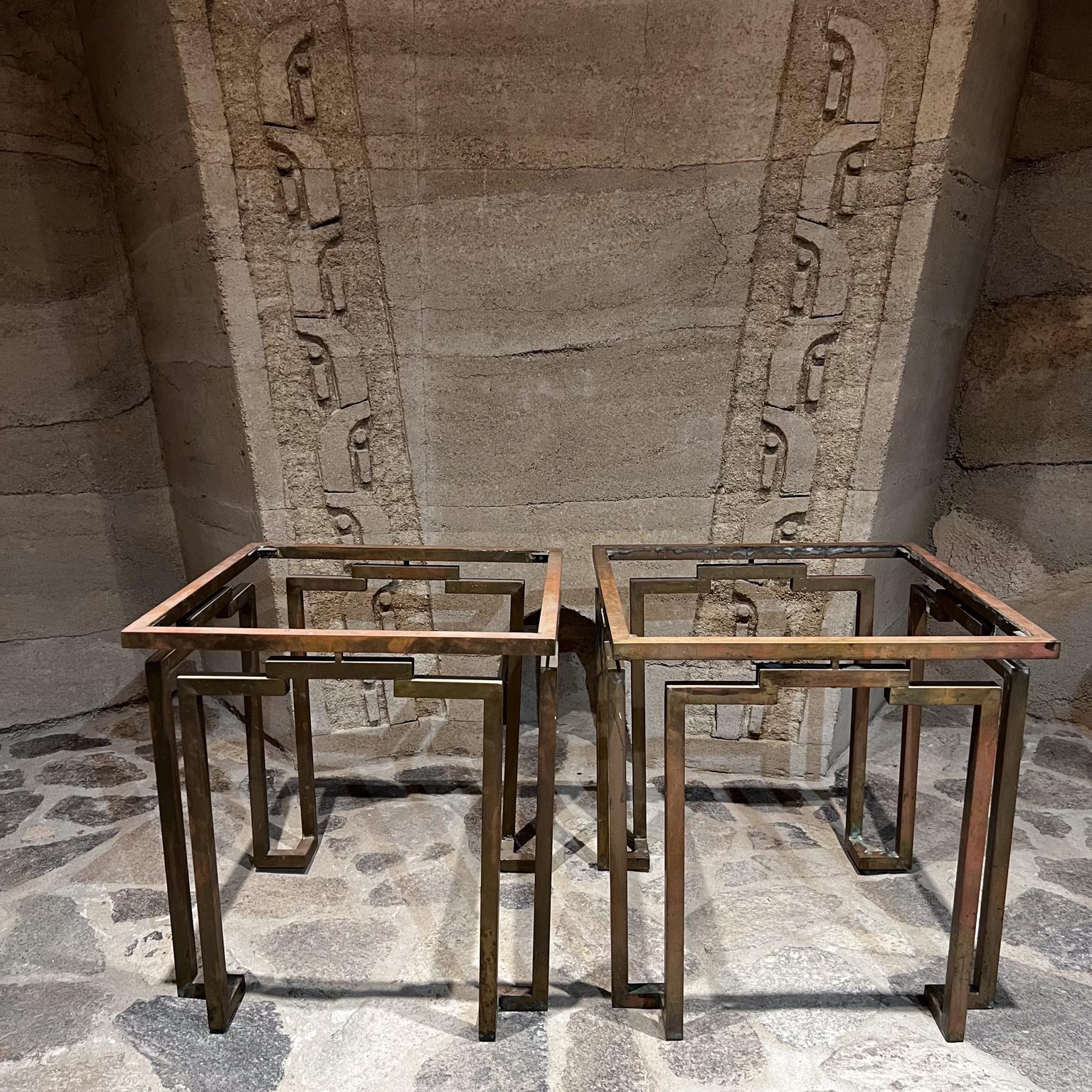 Midcentury Modern Arturo Pani Side Tables in Bronze Mexico For Sale 4