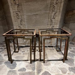 Midcentury Modern Arturo Pani Side Tables in Bronze Mexico