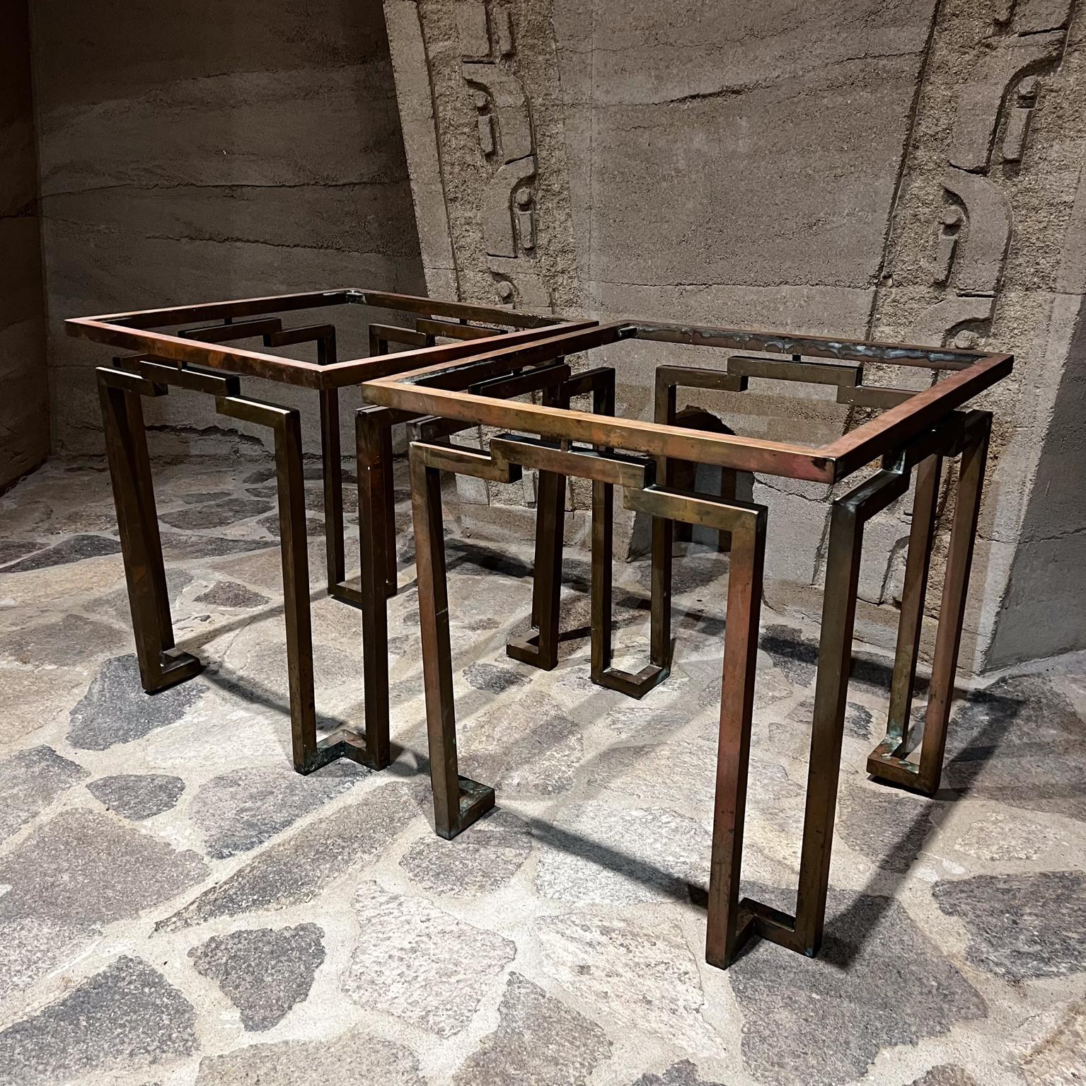 Mexican Midcentury Modern Arturo Pani Side Tables in Bronze Mexico For Sale
