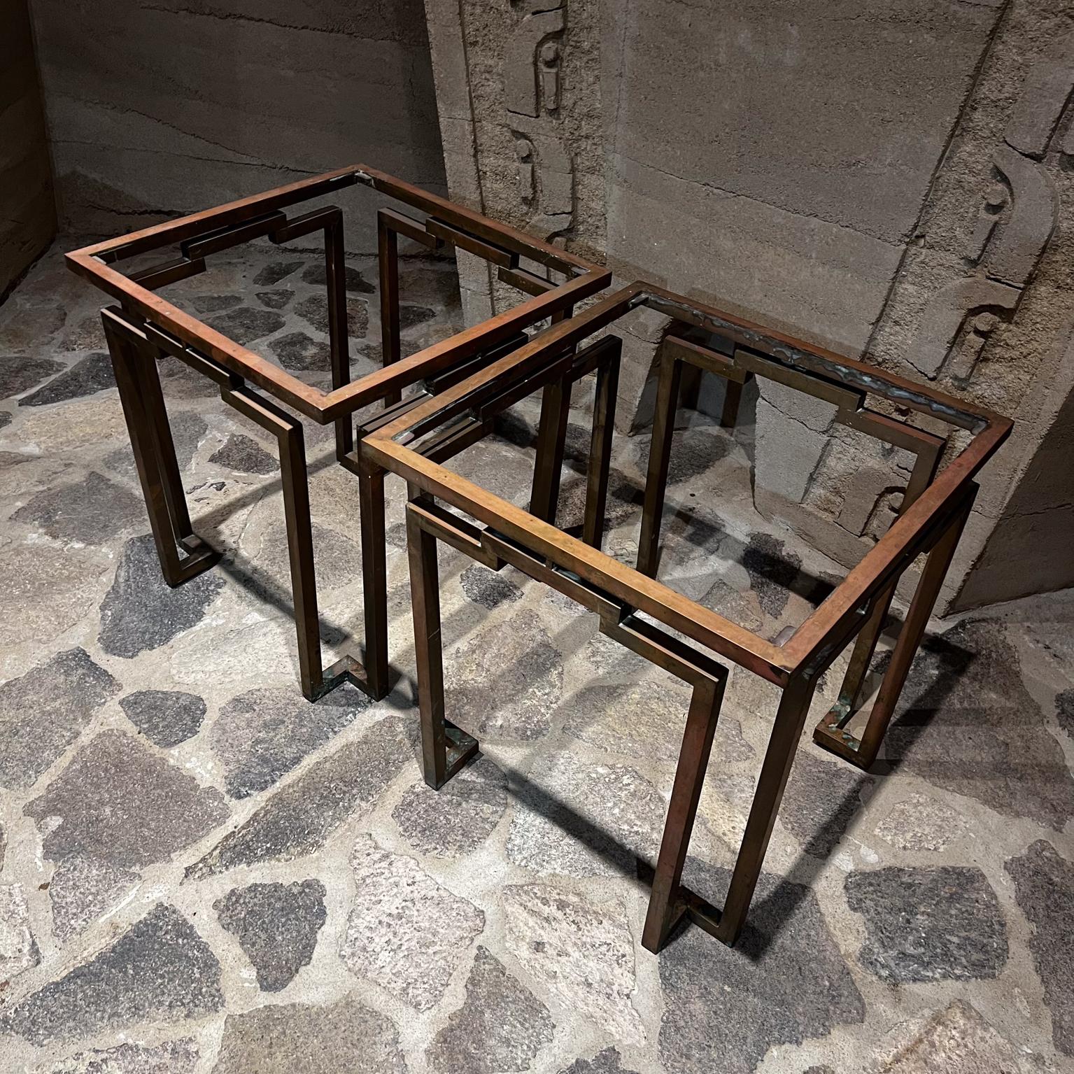 Midcentury Modern Arturo Pani Side Tables in Bronze Mexico For Sale 3