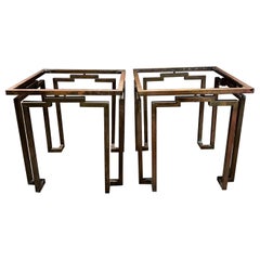 Midcentury Modern Arturo Pani Side Tables in Bronze Mexico