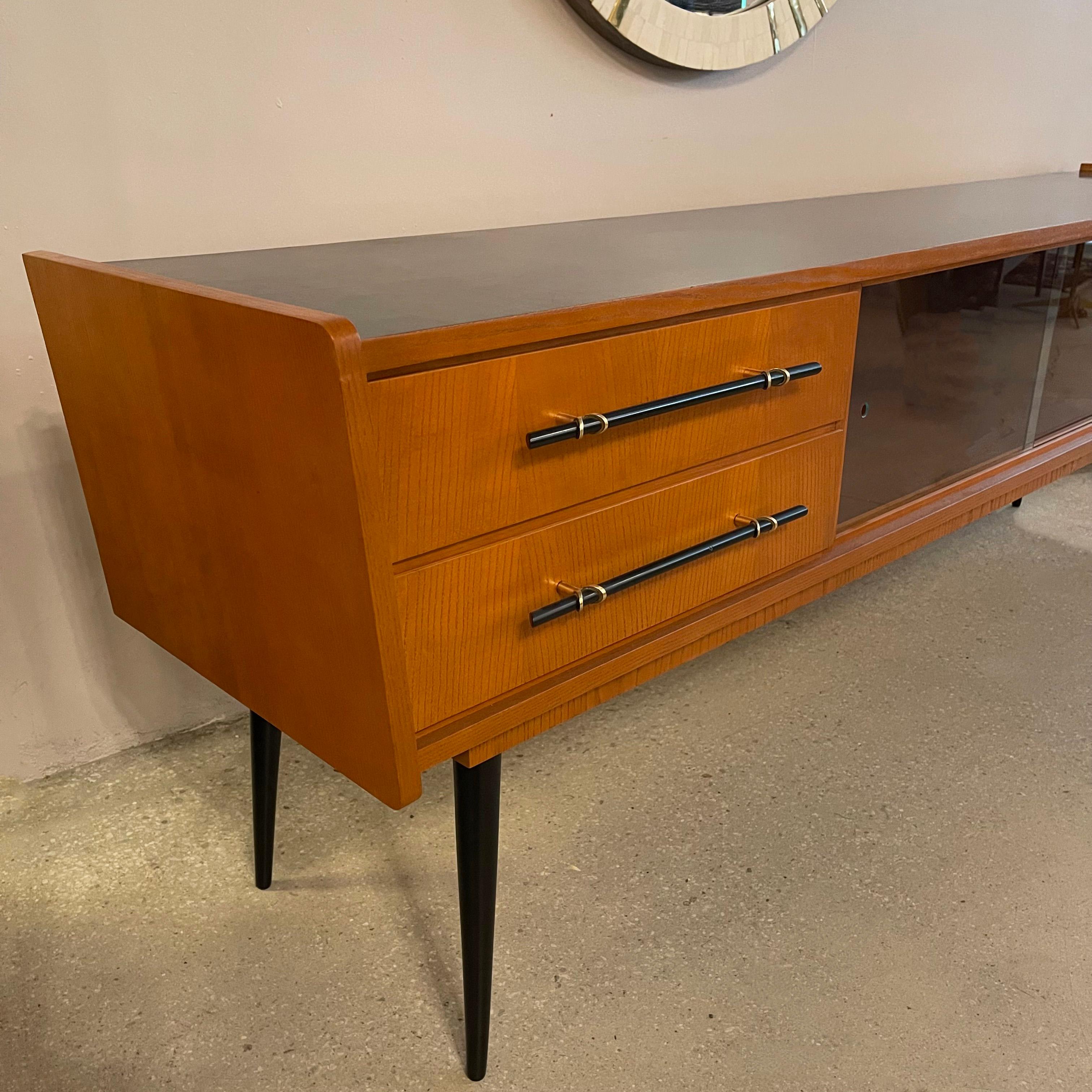 American Midcentury Modern Ash And Laminate Console Credenza For Sale