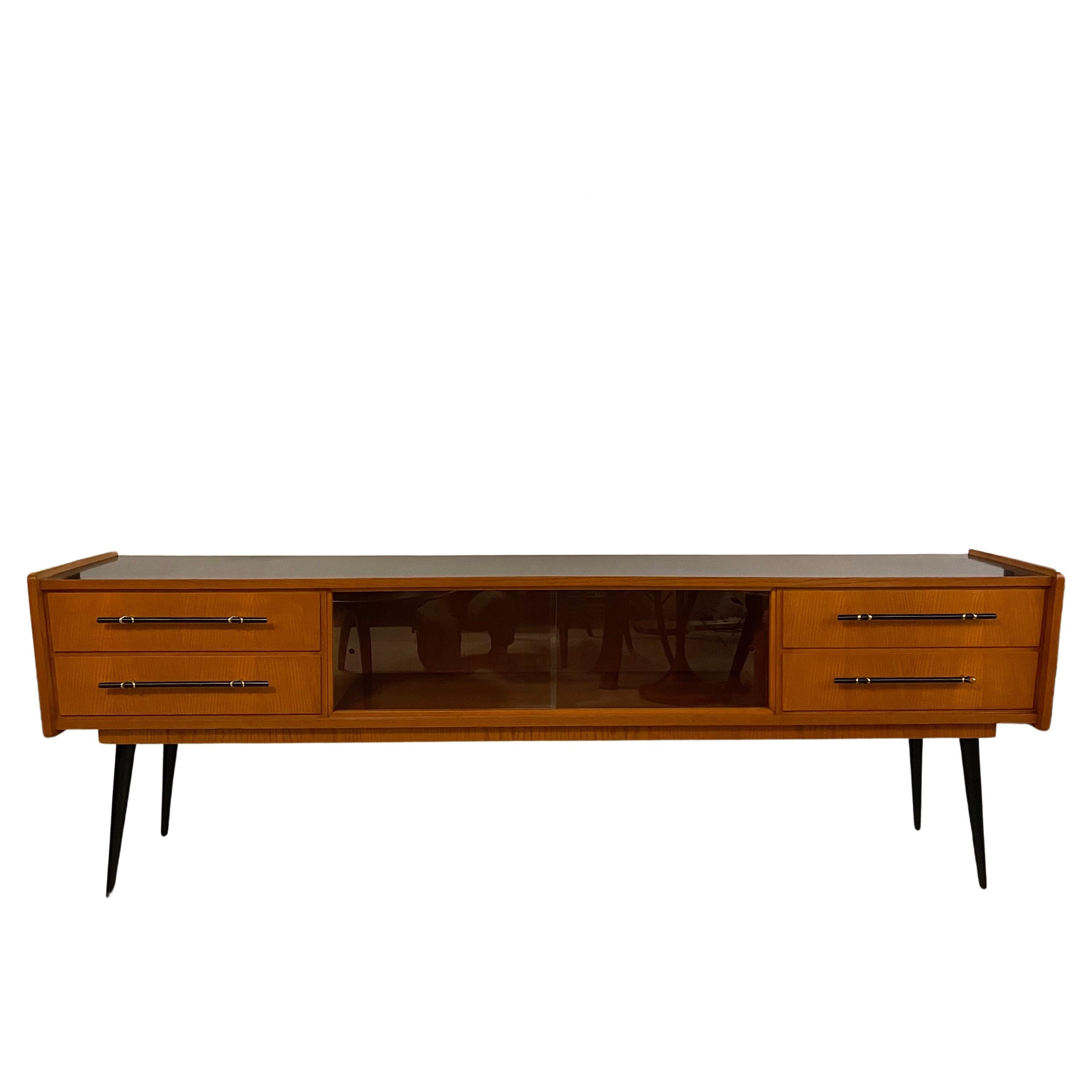 Midcentury Modern Ash And Laminate Console Credenza For Sale