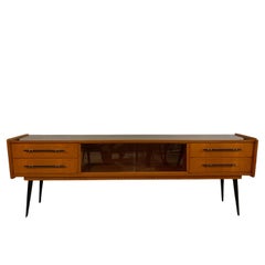 Vintage Midcentury Modern Ash And Laminate Console Credenza