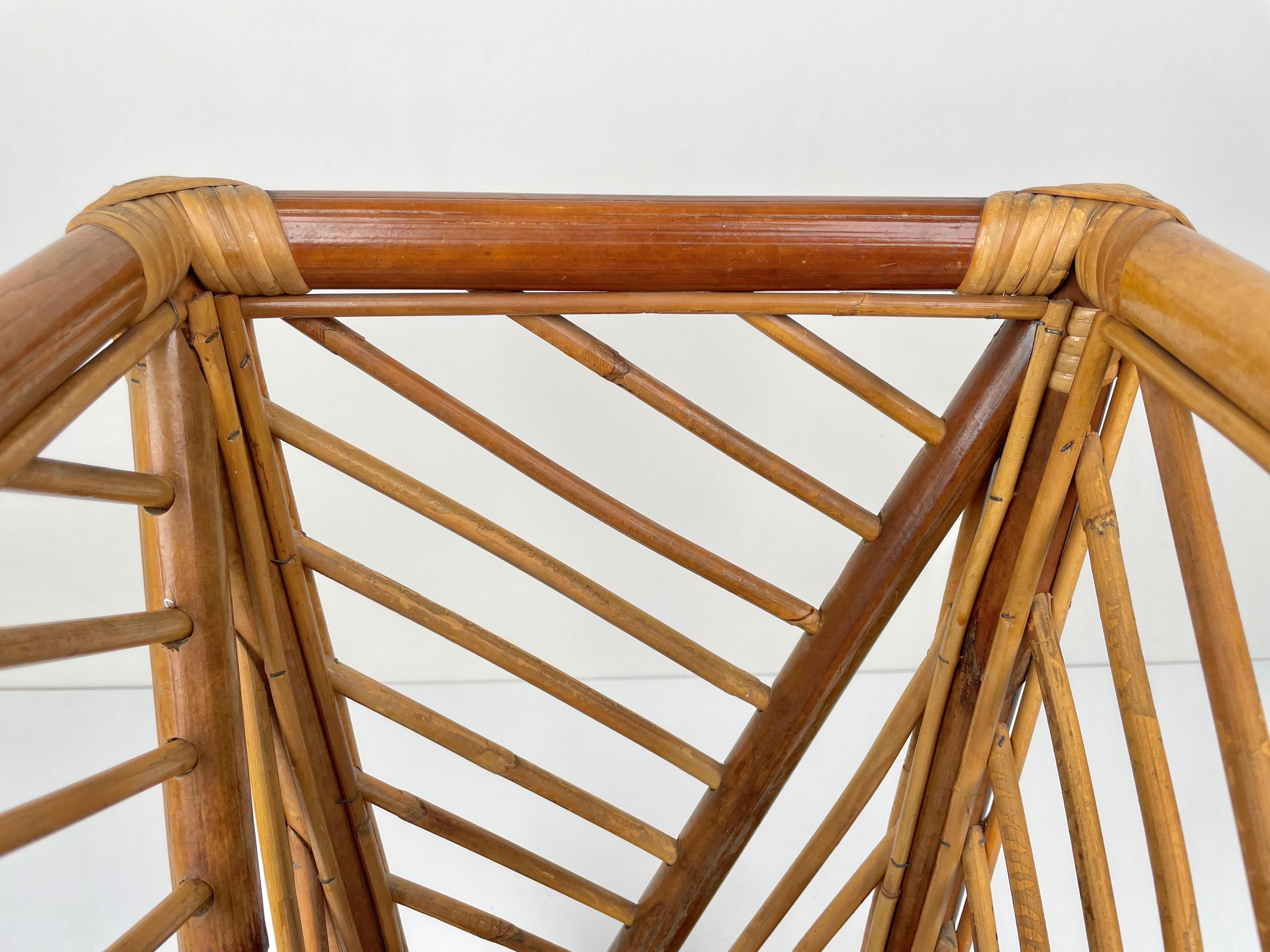 Portaombrelli moderno di metà secolo in bambù e rattan, Italia, anni '60 in vendita 3