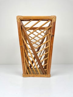 Mid-Century Modern Bamboo and Rattan Umbrella Stand, Italy, 1960s
