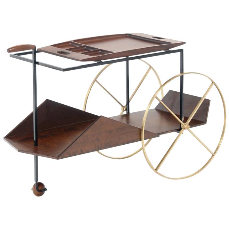 Midcentury Modern Bar Cart by Jorge Zalszupin, Contemporary Re-Edition by Etel For Sale