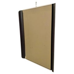 Midcentury Modern Wall Mirror, Chromed Iron Frame, Italy, 1970s