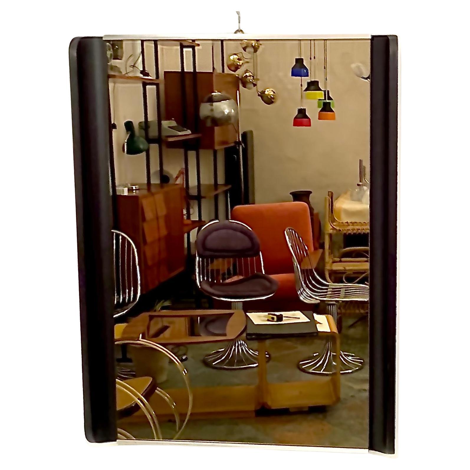 Italian Midcentury Modern Barber Shop Wall Mirror, Italy 1970 For Sale