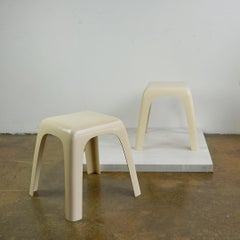 Midcentury Modern Beige Plastic Stools Model Small by Giorgina Castiglioni