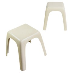 Midcentury Modern Beige Plastic Stools Model Small by Valenti Milano Italy