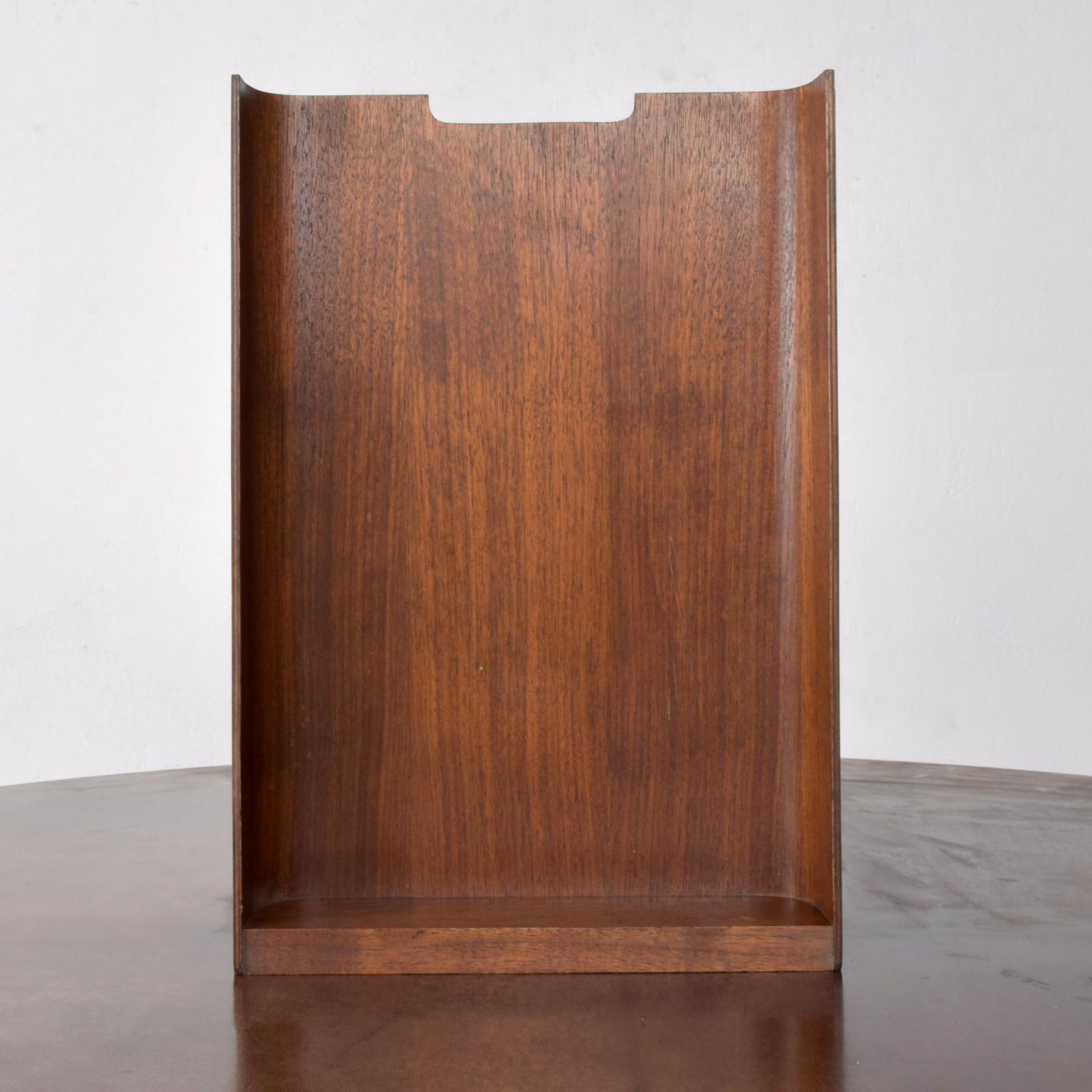 American Mid-Century Modern Bent Plywood Office Desk Paper Holder Tray in Walnut