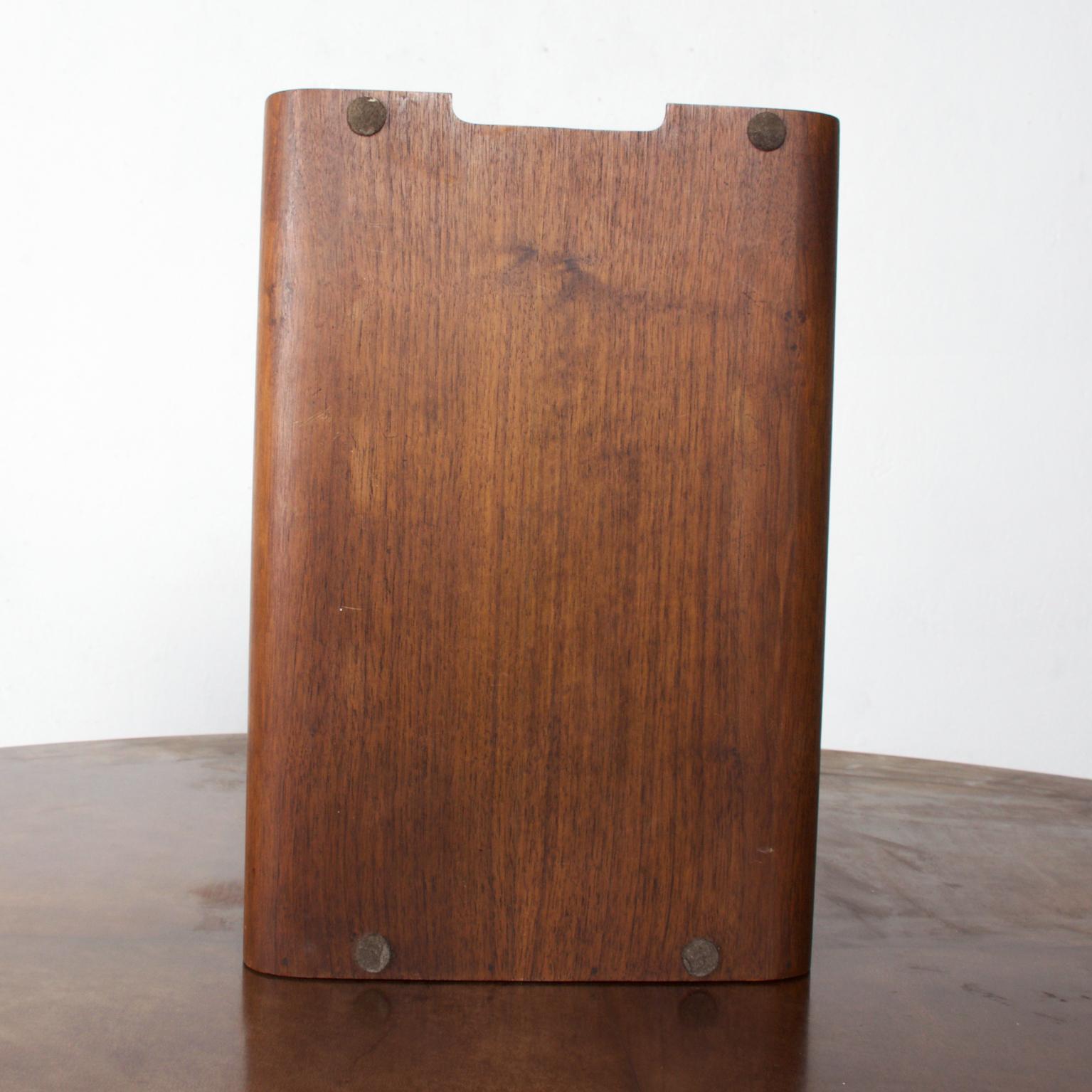 Late 20th Century Mid-Century Modern Bent Plywood Office Desk Paper Holder Tray in Walnut