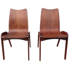 Mid-Century Modern Bent Plywood Walnut Dining or Lounge Chairs