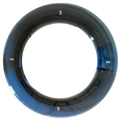 Midcentury Modern Beveled Round Wall Mirror, Veca, Italy 1970s