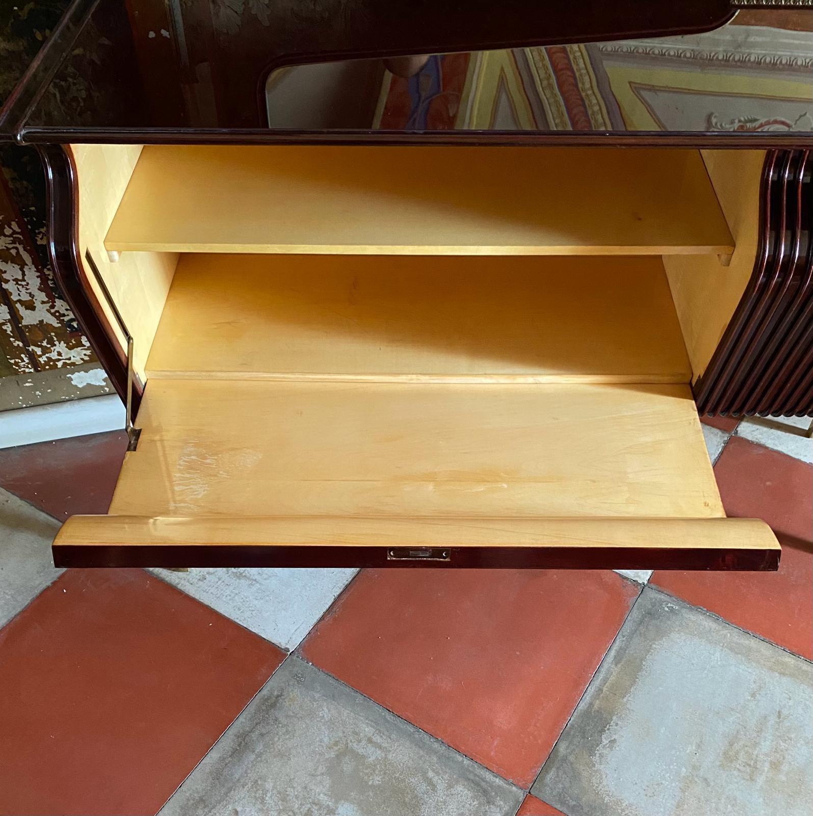 Midcentury Modern Big Mahogany Sideboard, Osvaldo Borsani, Italy 1950 's For Sale 8