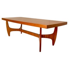 Gran Mesa de Sofá de Madera Moderna de Mediano Siglo, Italia 1960