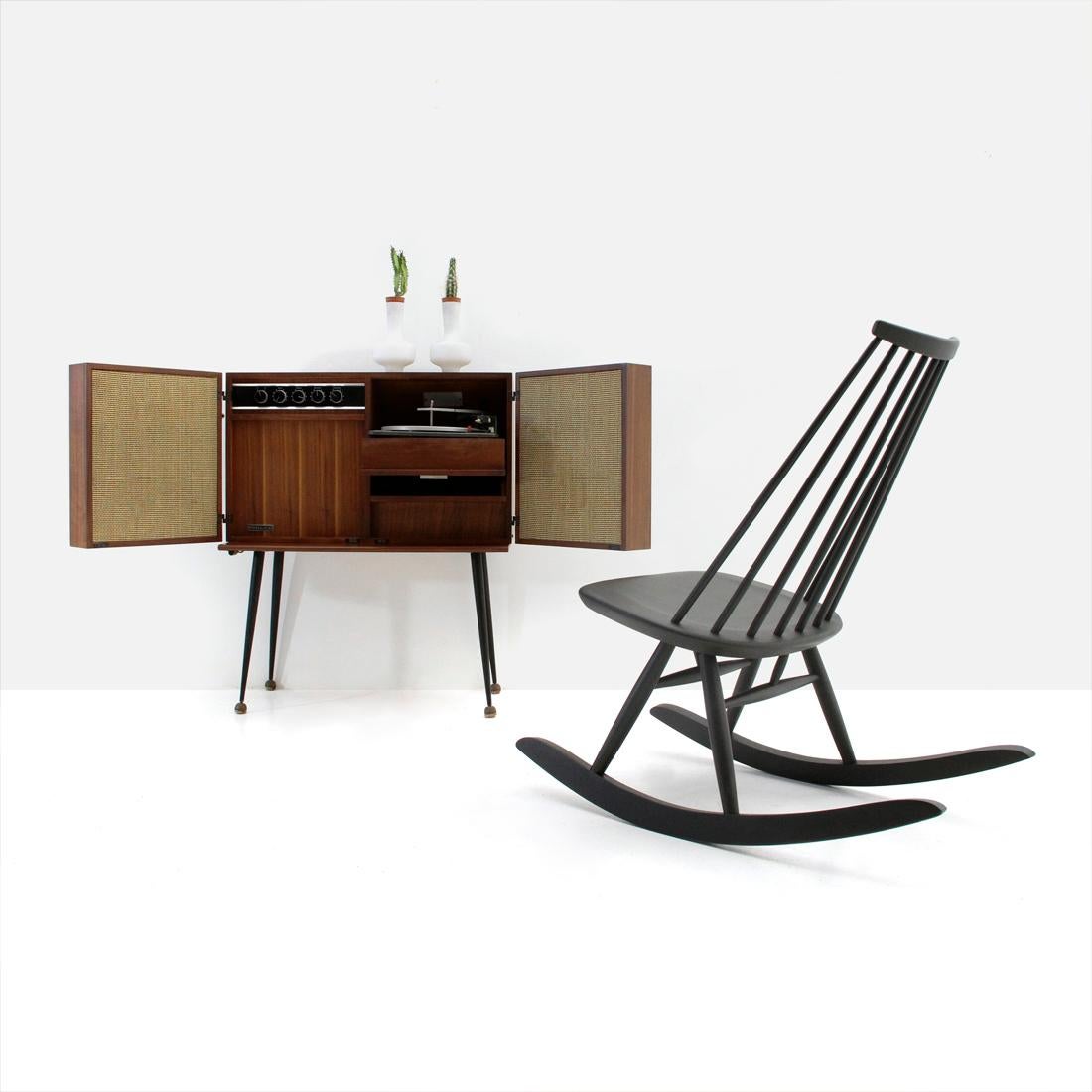 Mid-Century Modern Black Mademoiselle Rocking Chair by Ilmari Tapiovaara for Art 4